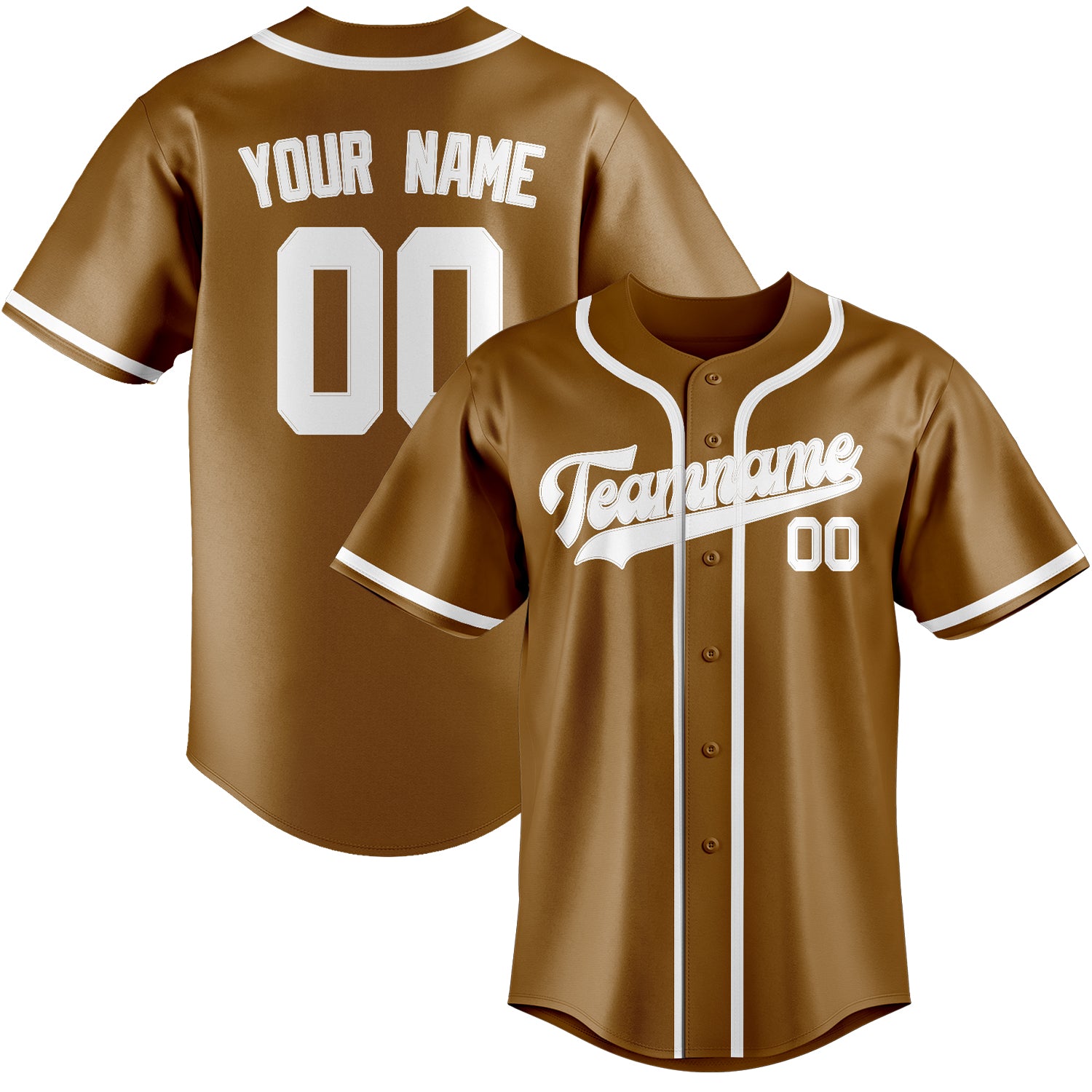 Benutzerdefiniertes Professionelles Khaki Weiß Baseballtrikot