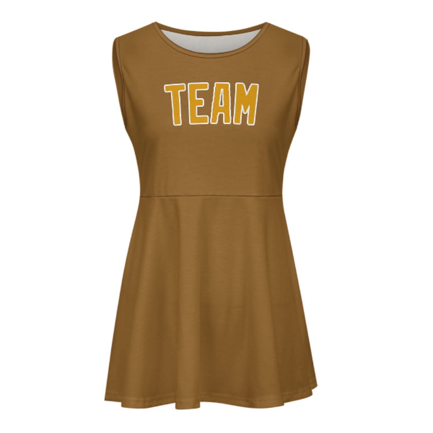 Maßgeschneidertes Khaki Gelb Cheerleader-Kleid