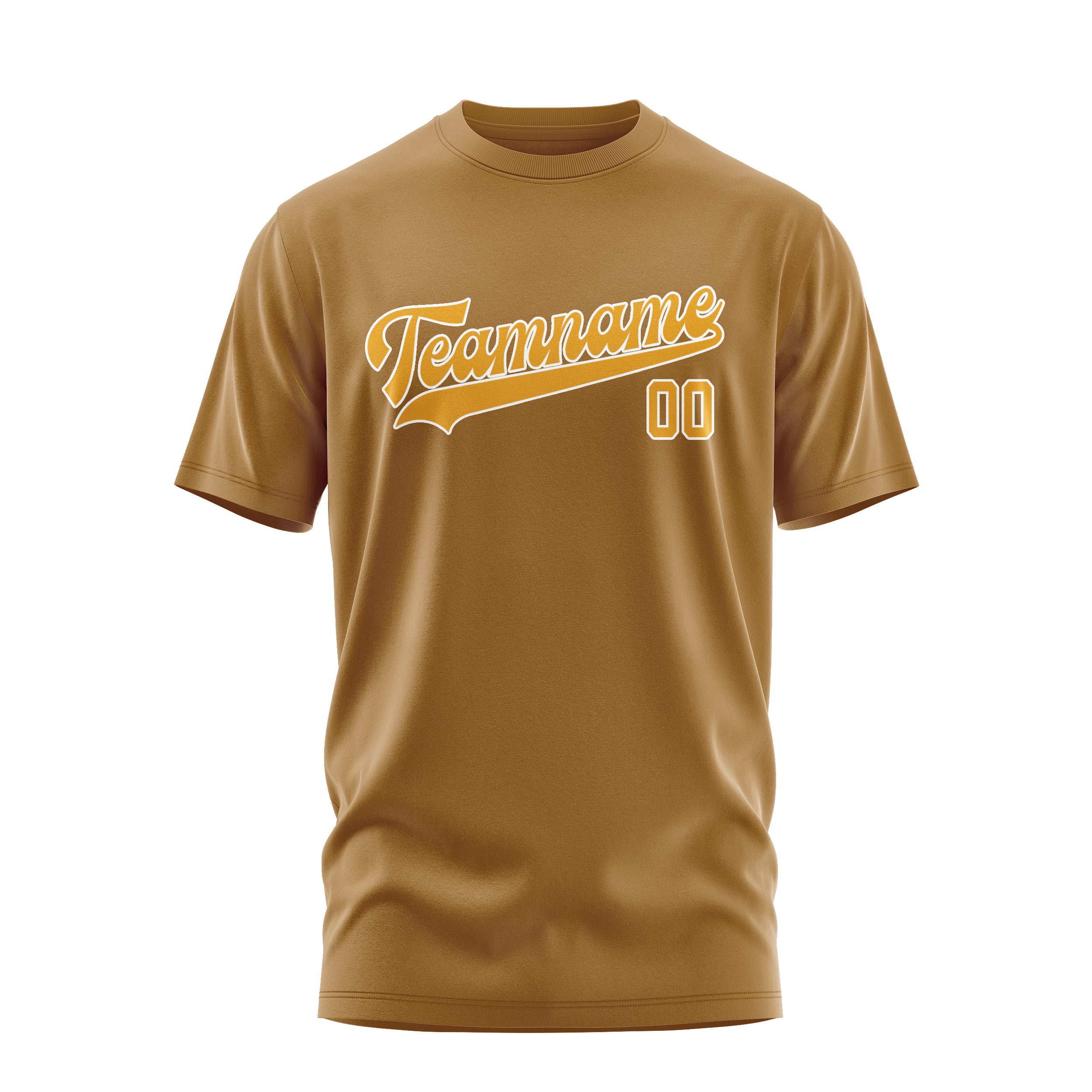 Maßgeschneidertes Khaki Gelb T-Shirt