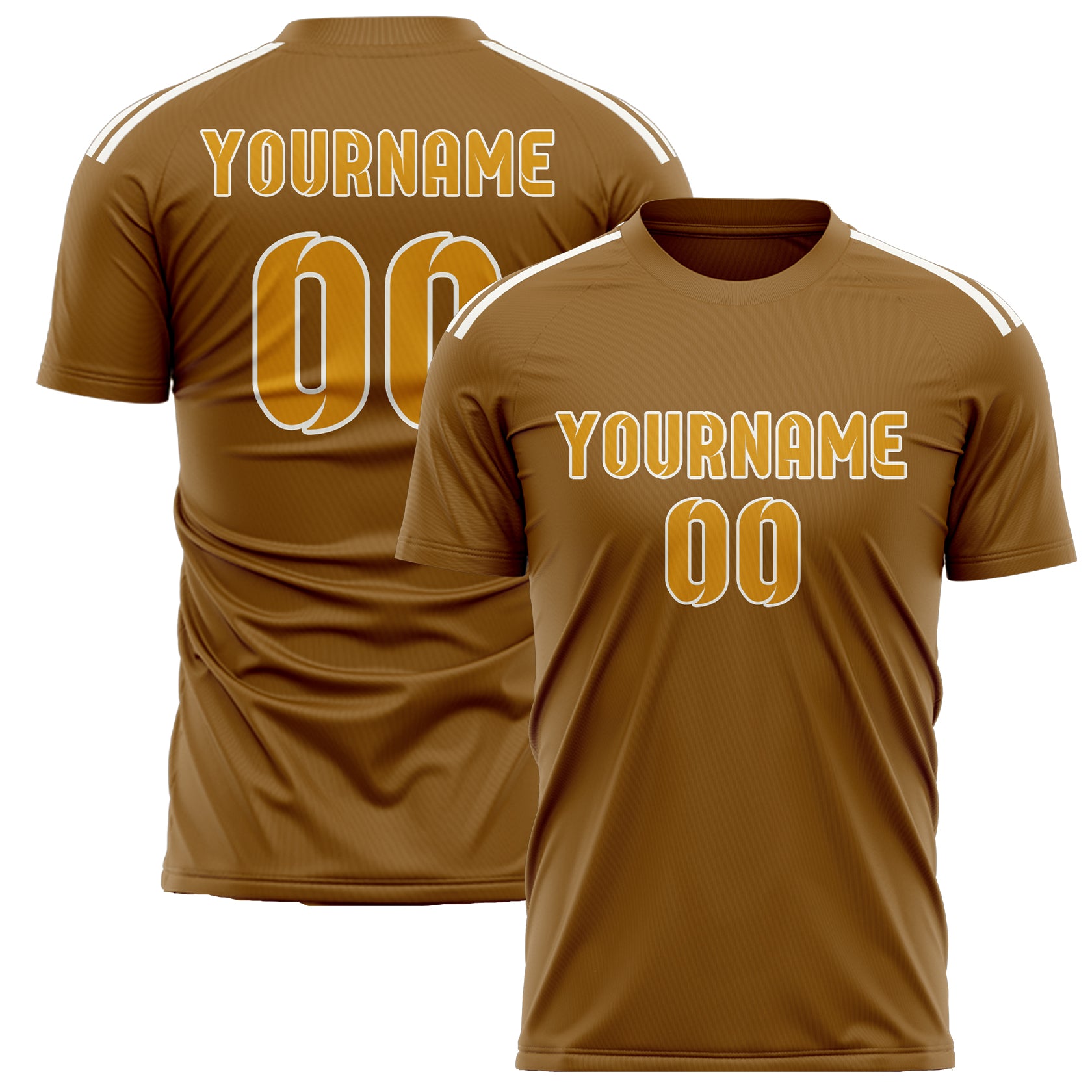 Benutzerdefiniertes Professionelles Khaki Gelb Fußballtrikot