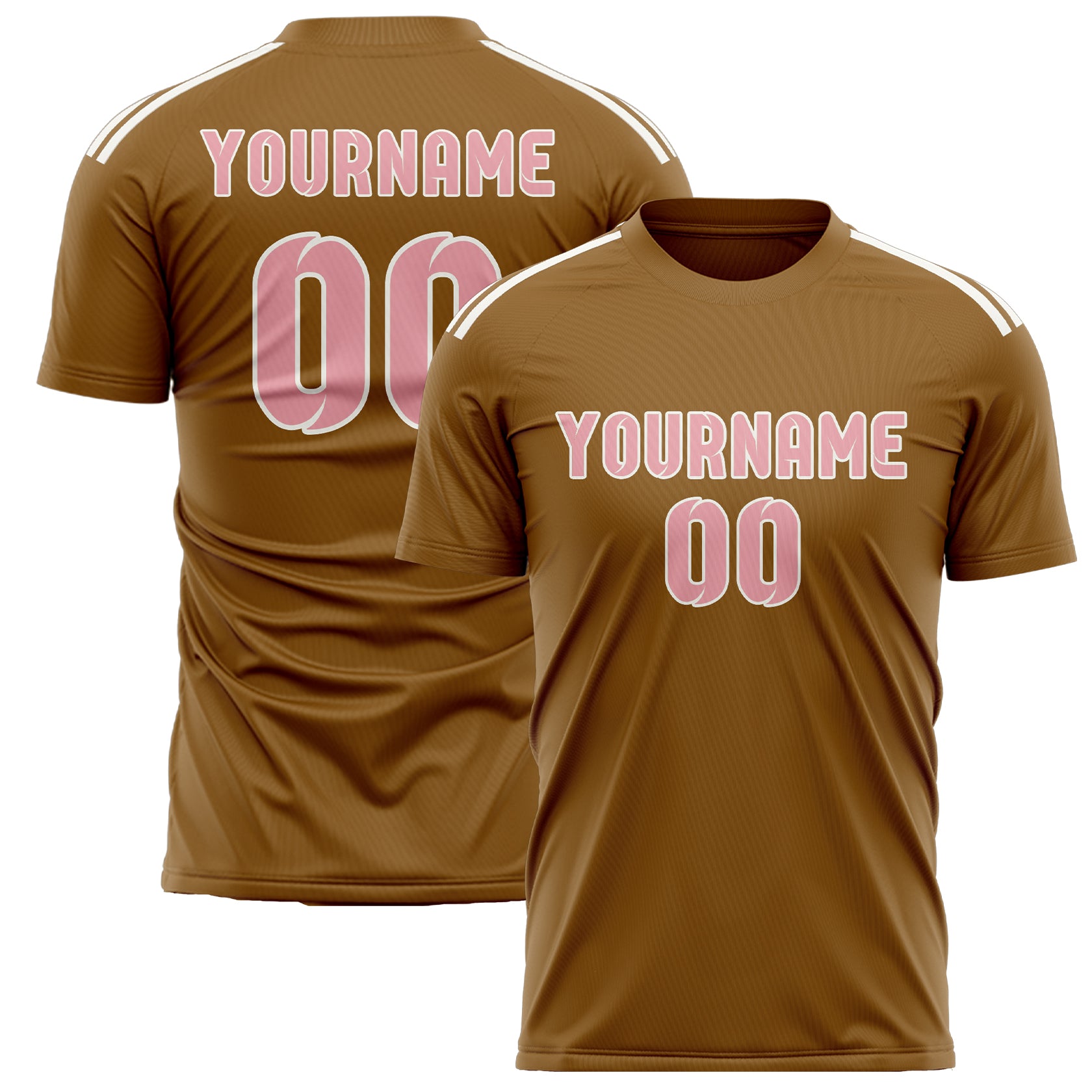 Benutzerdefiniertes Professionelles Khaki Rosa Fußballtrikot