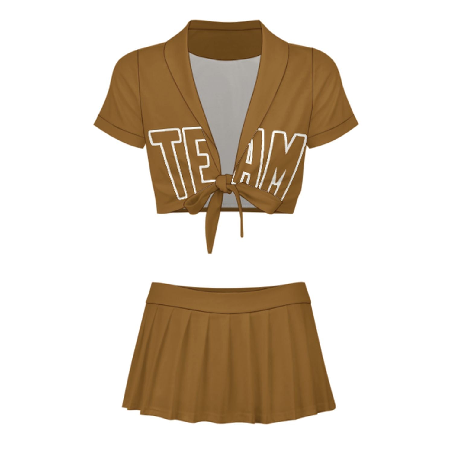 Maßgeschneidertes Khaki Khaki Cheerleader Outfit Set