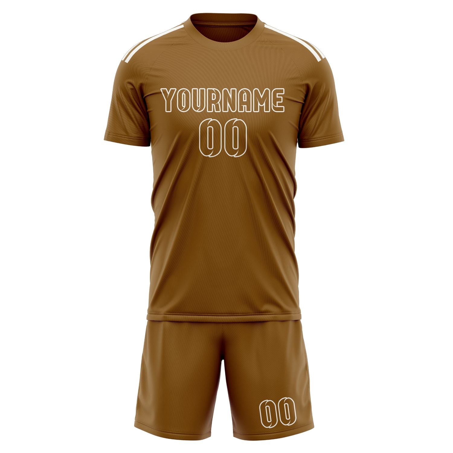 Maßgeschneidertes Professionelles Khaki Khaki Fußballtrikot-Set