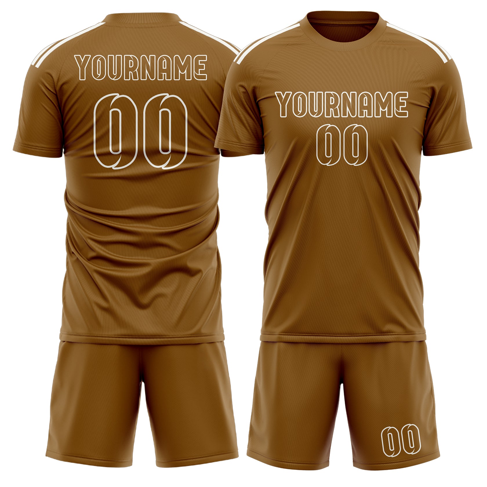 Maßgeschneidertes Professionelles Khaki Khaki Fußballtrikot-Set