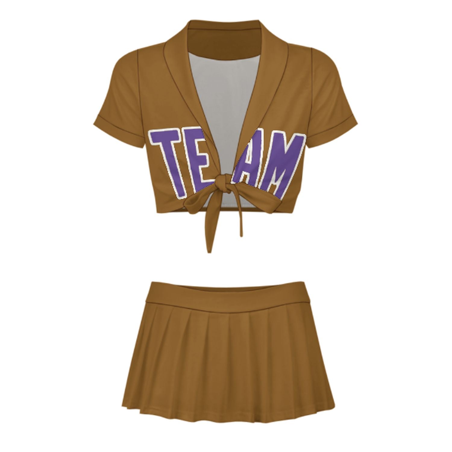 Maßgeschneidertes Khaki Lavendel Cheerleader Outfit Set