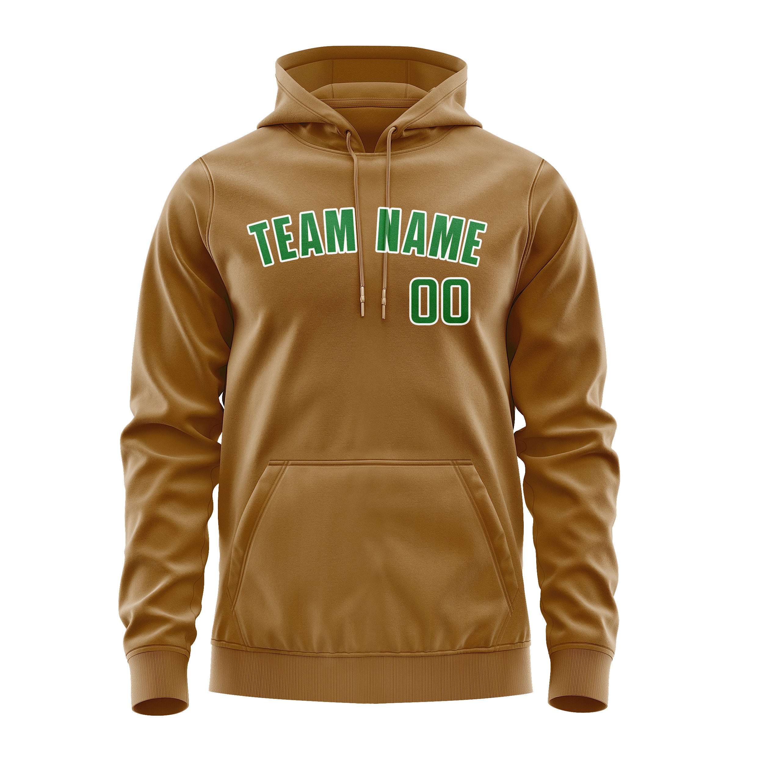 Felpa con cappuccio verde smeraldo kaki su misura
