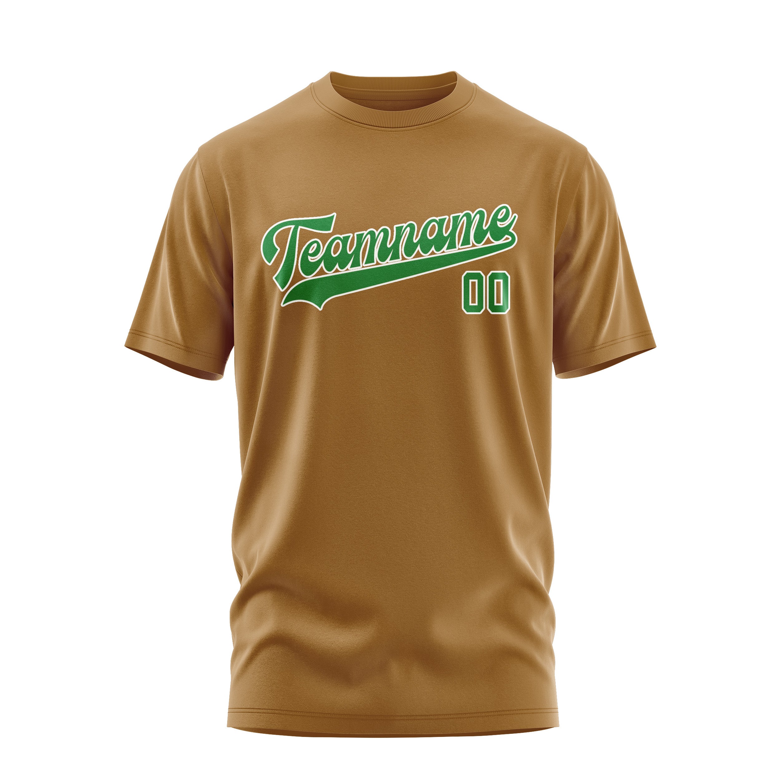 Maßgeschneidertes Khaki Smaragdgrün T-Shirt