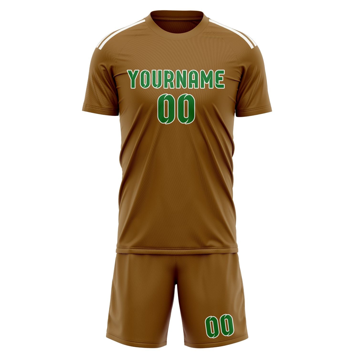 Maßgeschneidertes Professionelles Khaki Smaragdgrün Fußballtrikot-Set