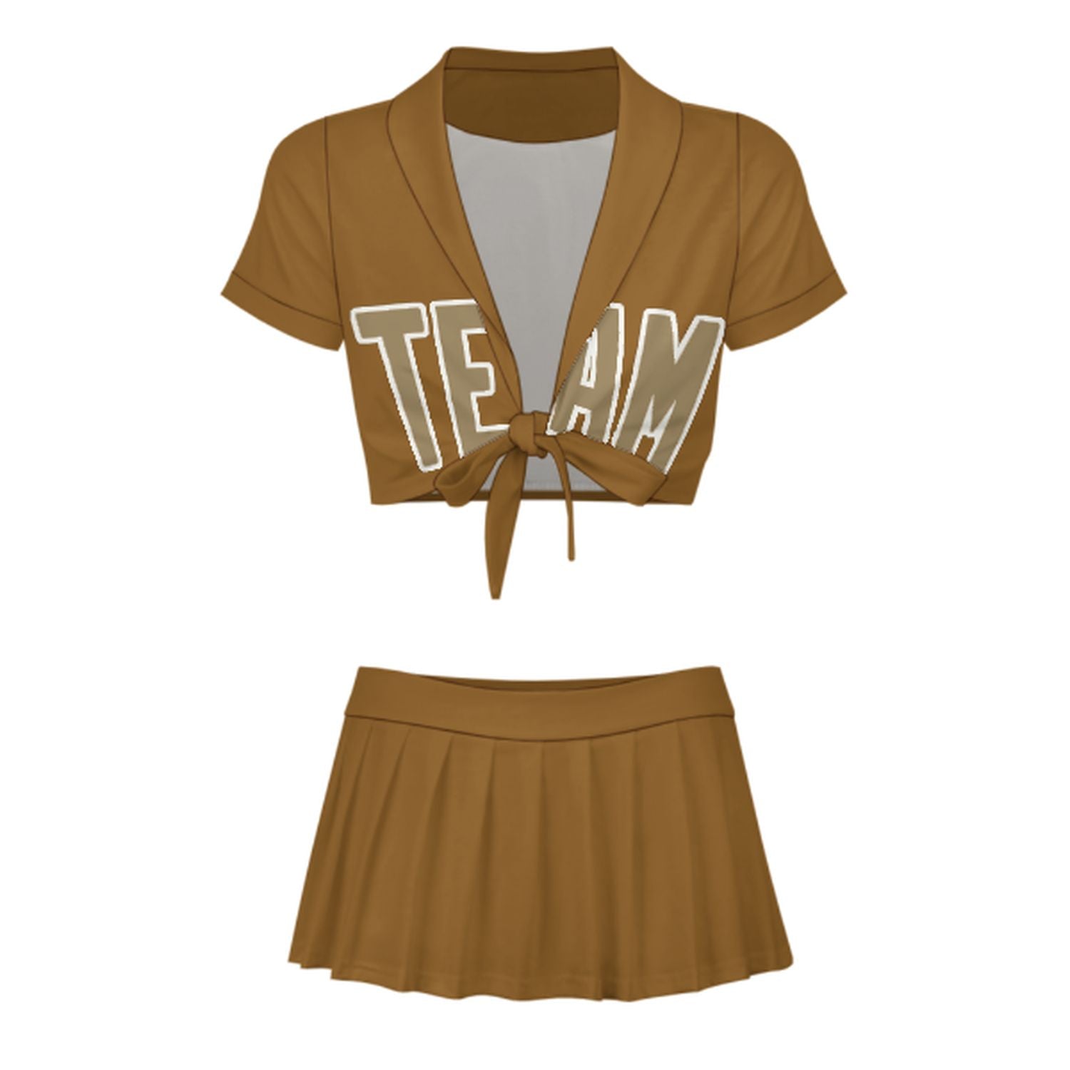 Maßgeschneidertes Khaki Hellkhaki Cheerleader Outfit Set