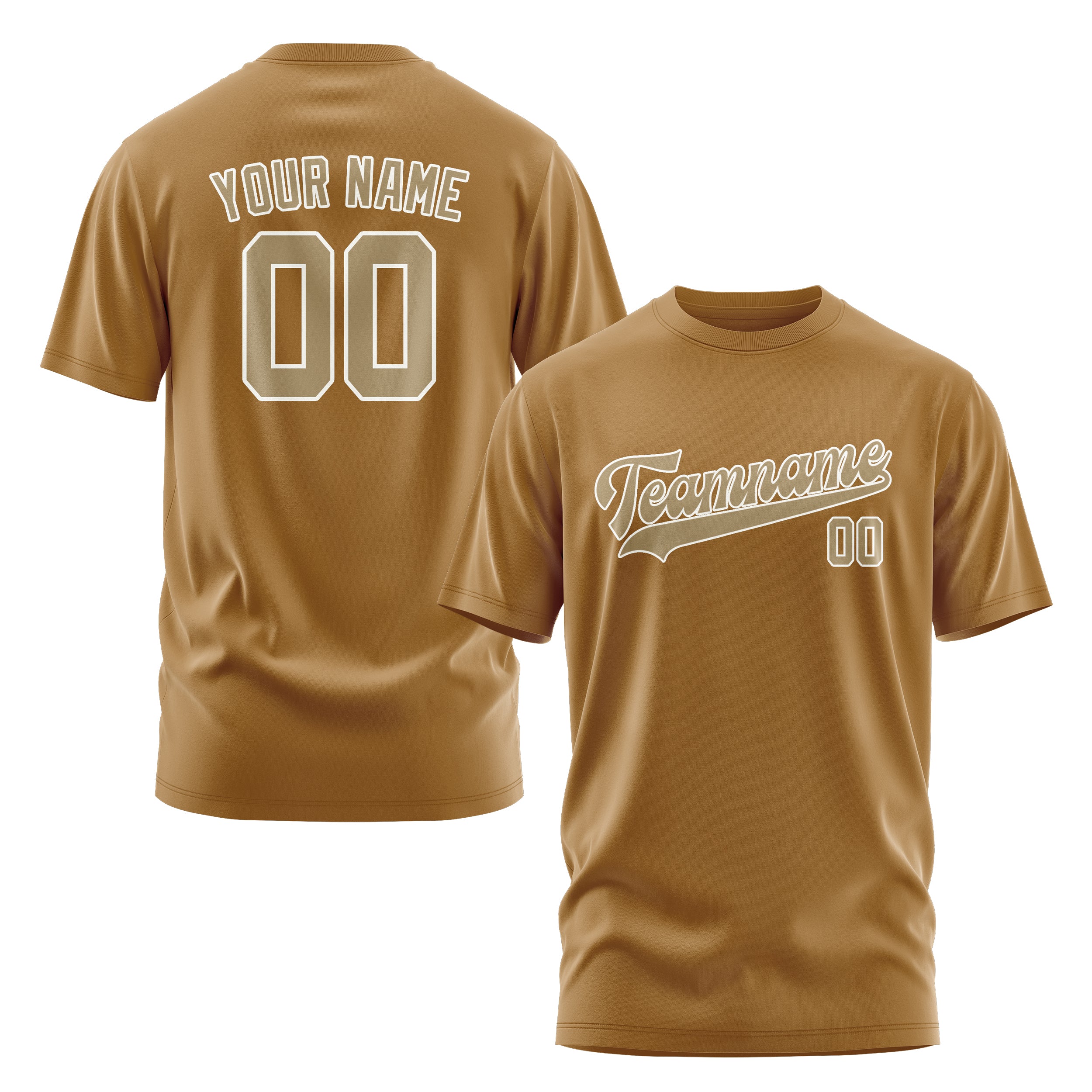 Maßgeschneidertes Khaki Hellkhaki T-Shirt