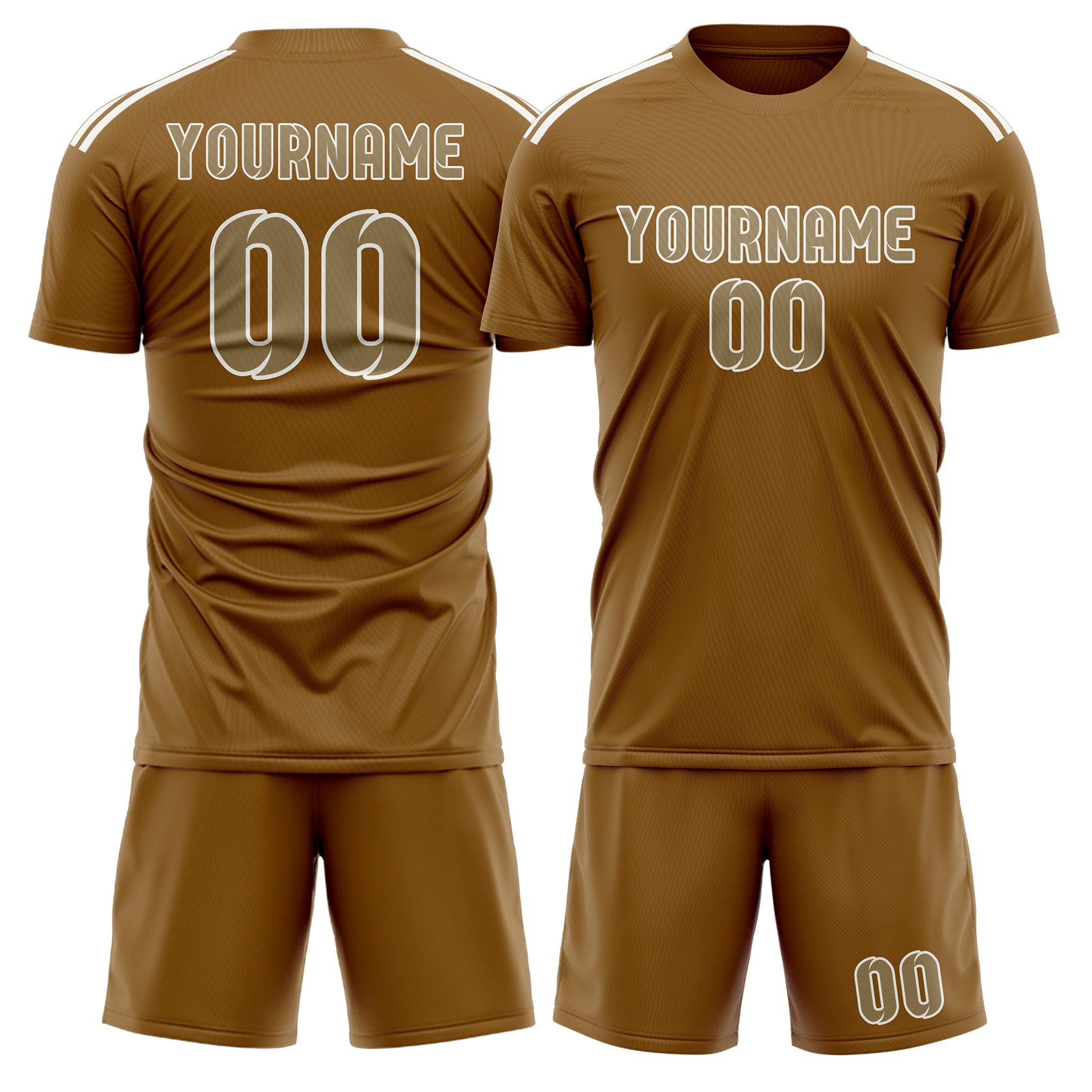 Maßgeschneidertes Professionelles Khaki Hellkhaki Fußballtrikot-Set