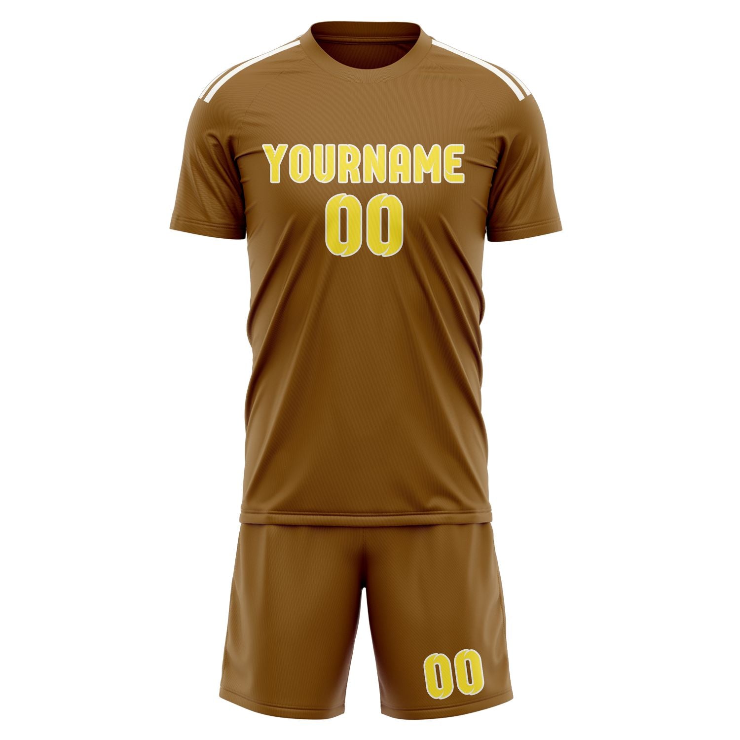 Maßgeschneidertes Professionelles Khaki Blassgelb Fußballtrikot-Set