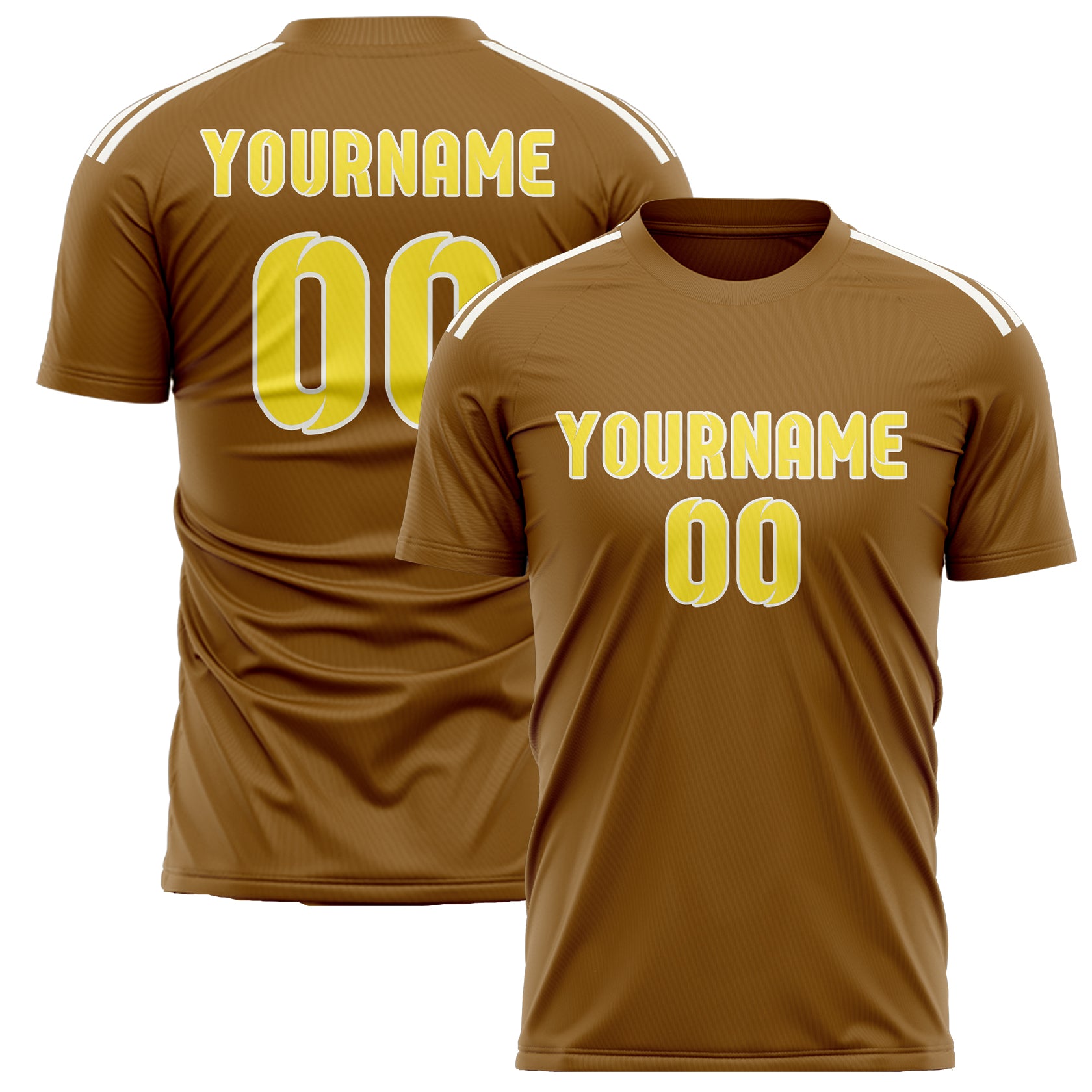 Benutzerdefiniertes Professionelles Khaki Blassgelb Fußballtrikot
