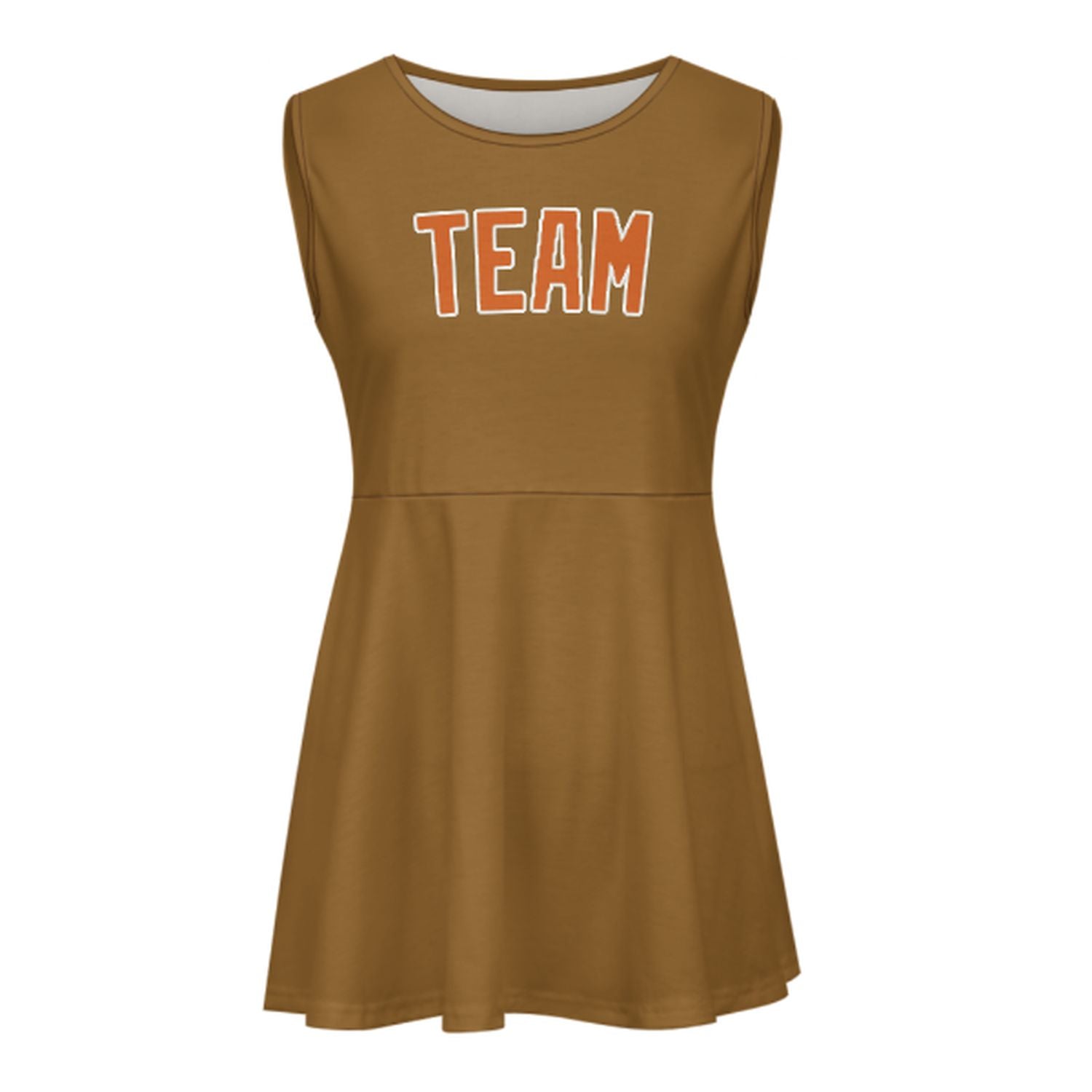 Maßgeschneidertes Khaki Orange Cheerleader-Kleid