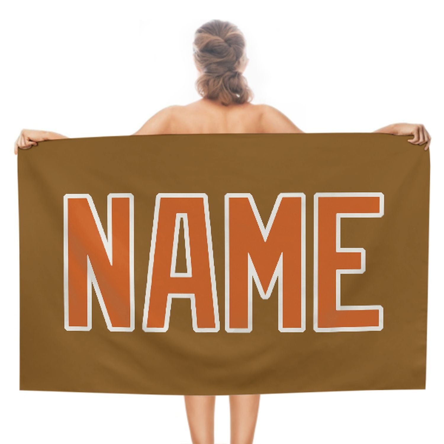 Maßgeschneidertes Khaki Orange Strandtuch