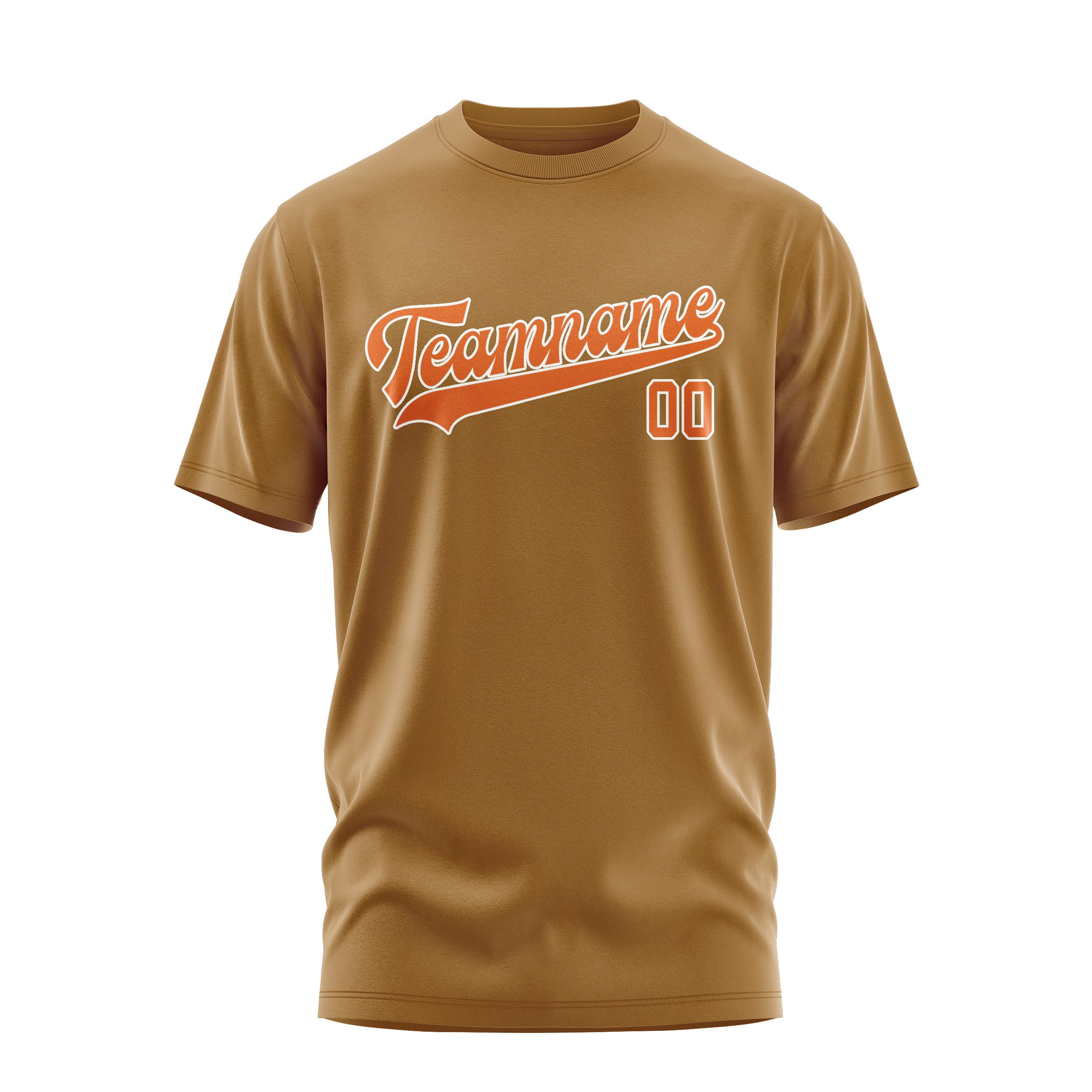 Maßgeschneidertes Khaki Orange T-Shirt