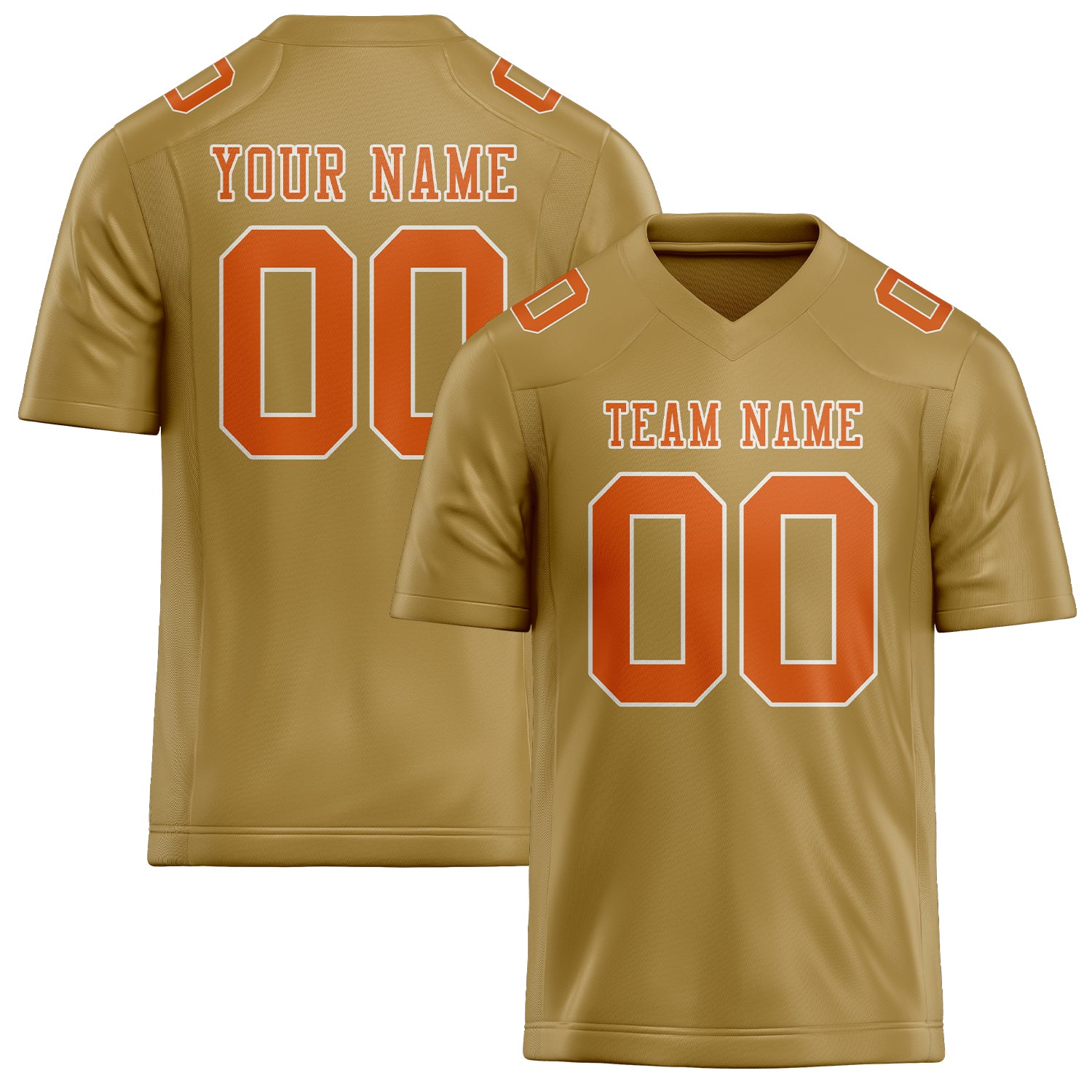 Maßgeschneidertes Professionelles Khaki Orange Rugbytrikot