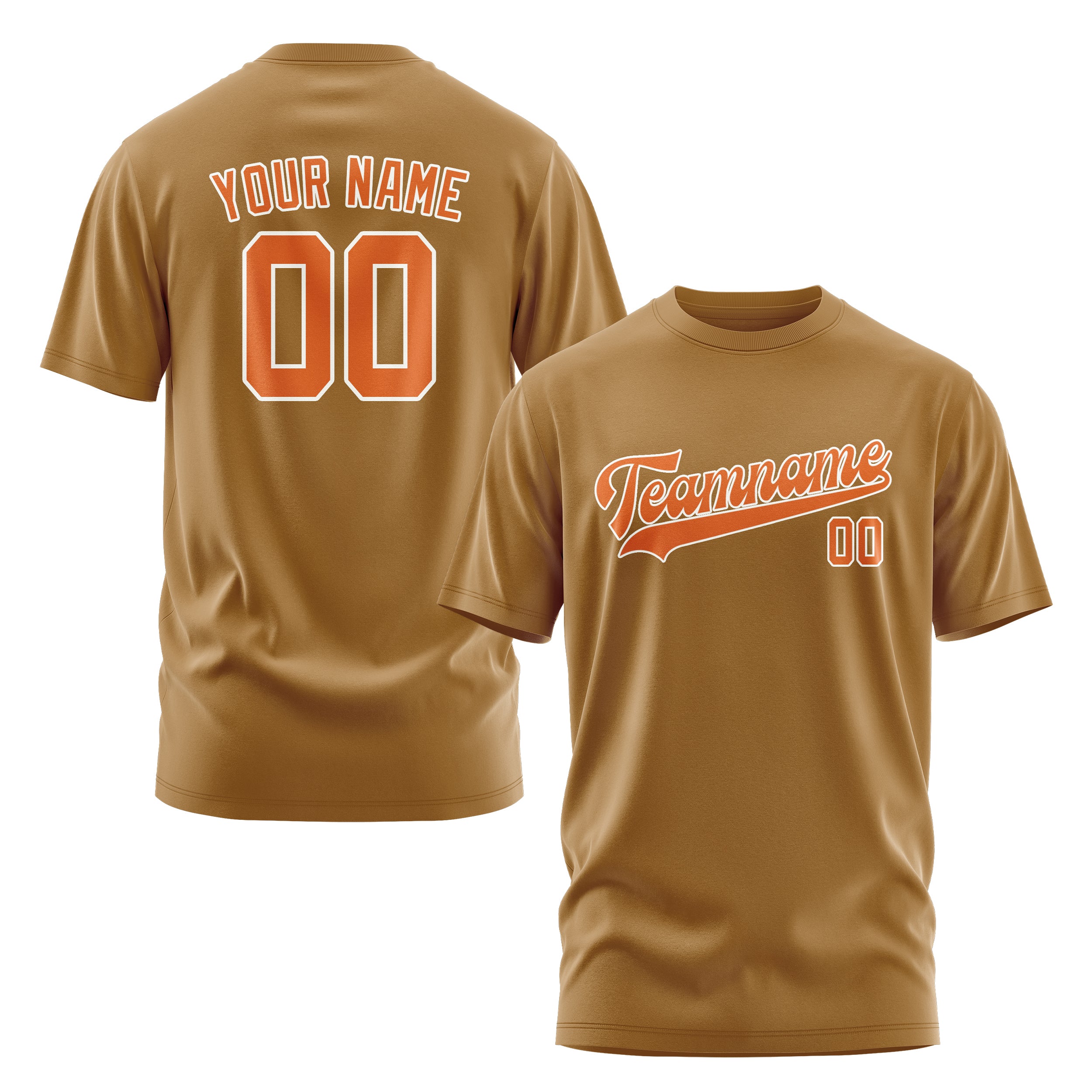 Maßgeschneidertes Khaki Orange T-Shirt