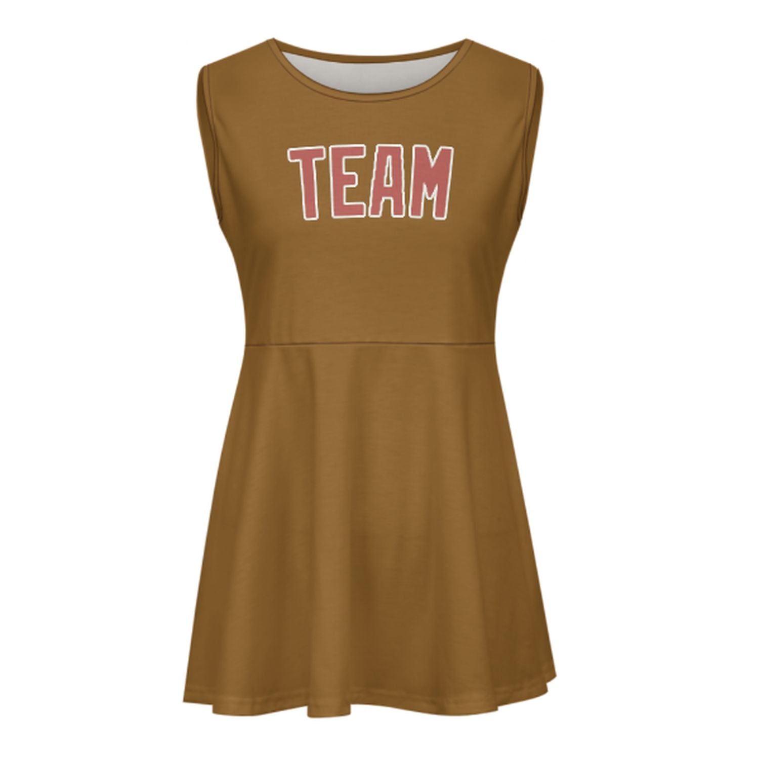 Maßgeschneidertes Khaki Kupferrose Cheerleader-Kleid