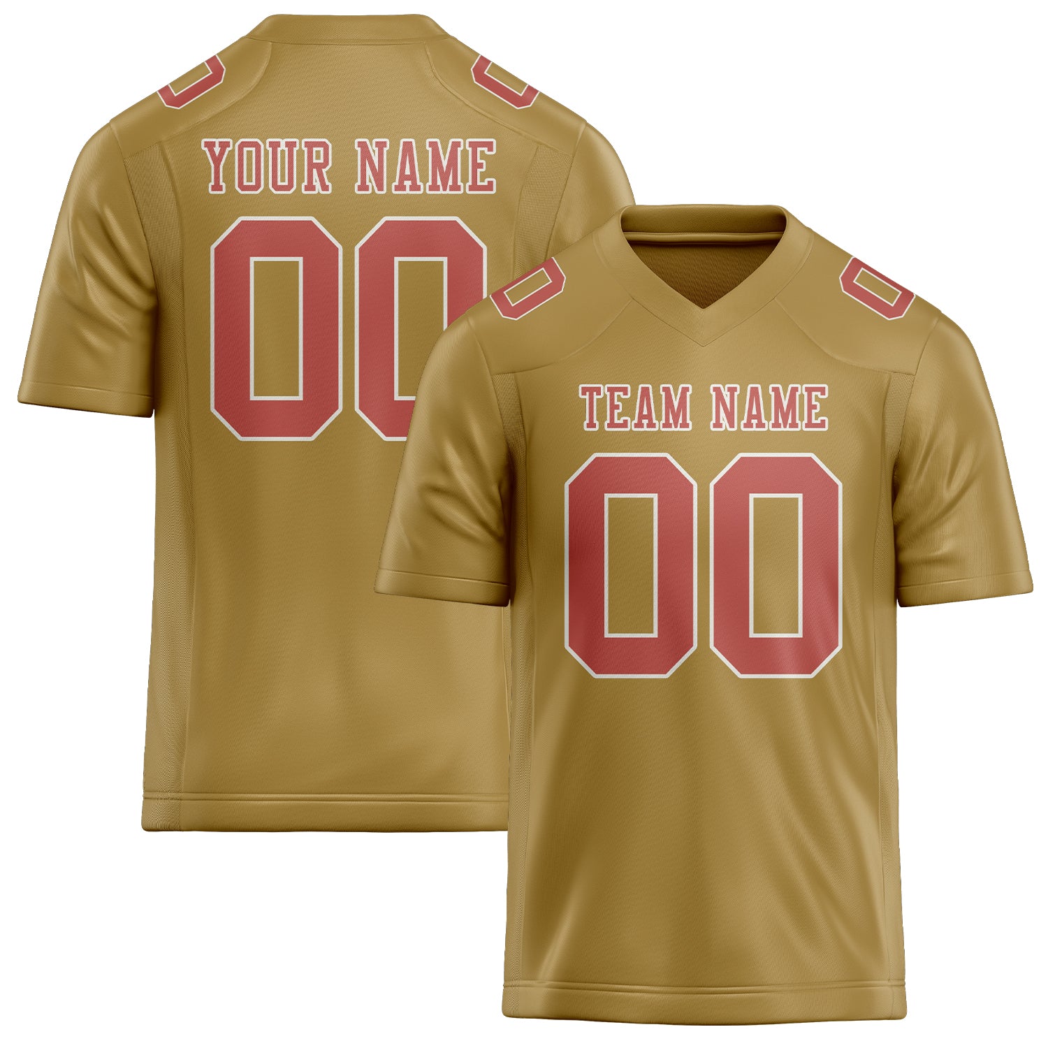 Maßgeschneidertes Professionelles Khaki Kupferrose Rugbytrikot