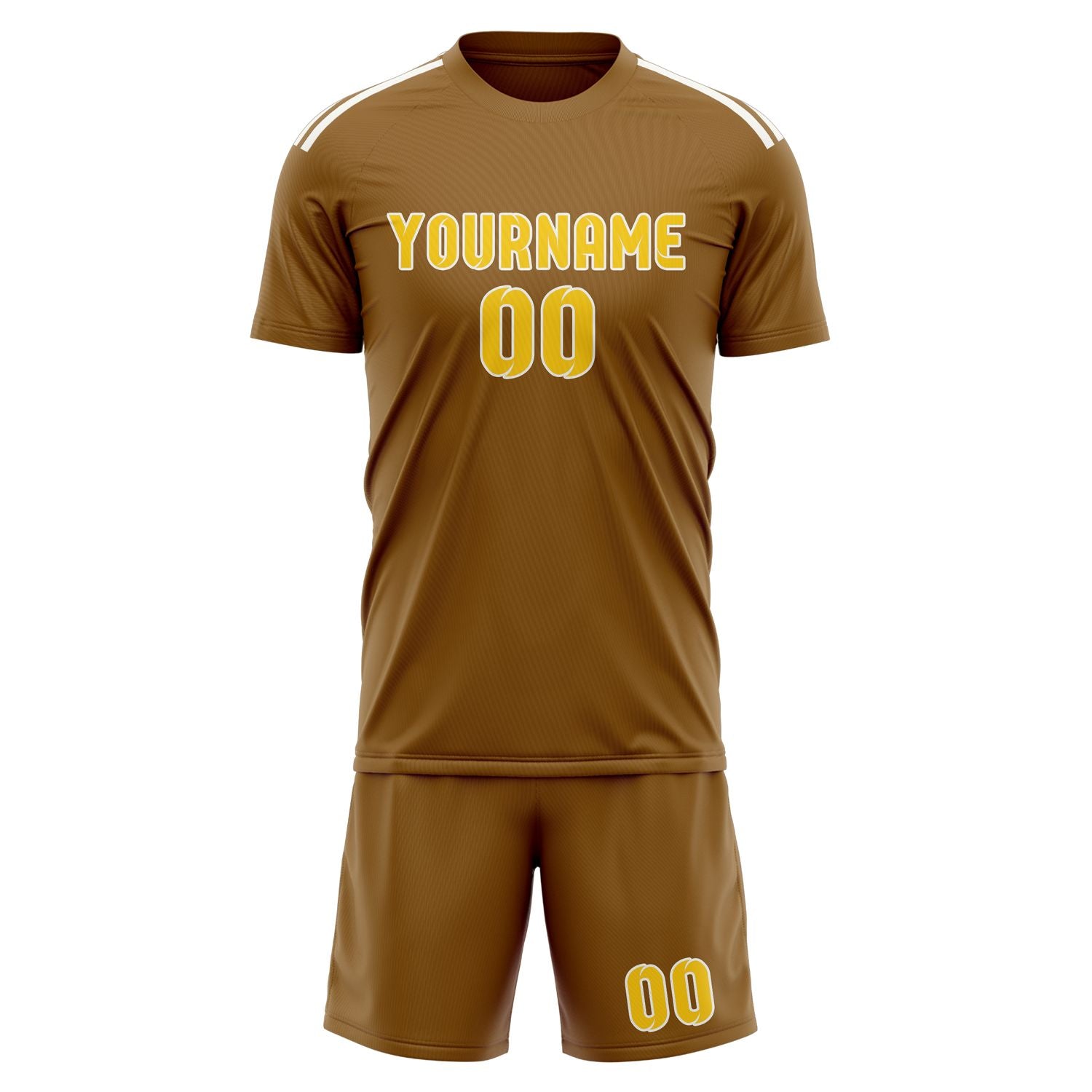 Maßgeschneidertes Professionelles Khaki Gold Fußballtrikot-Set