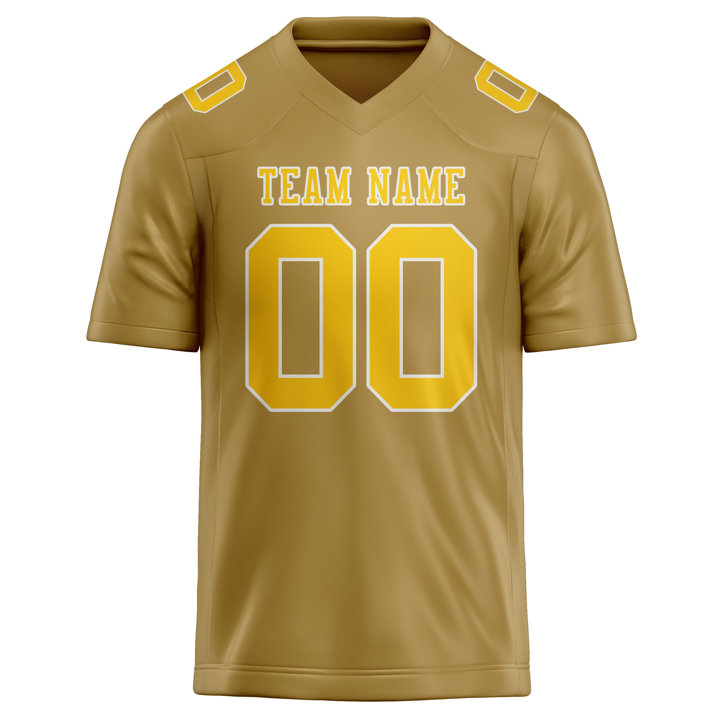 Maßgeschneidertes Professionelles Khaki Gold Rugbytrikot