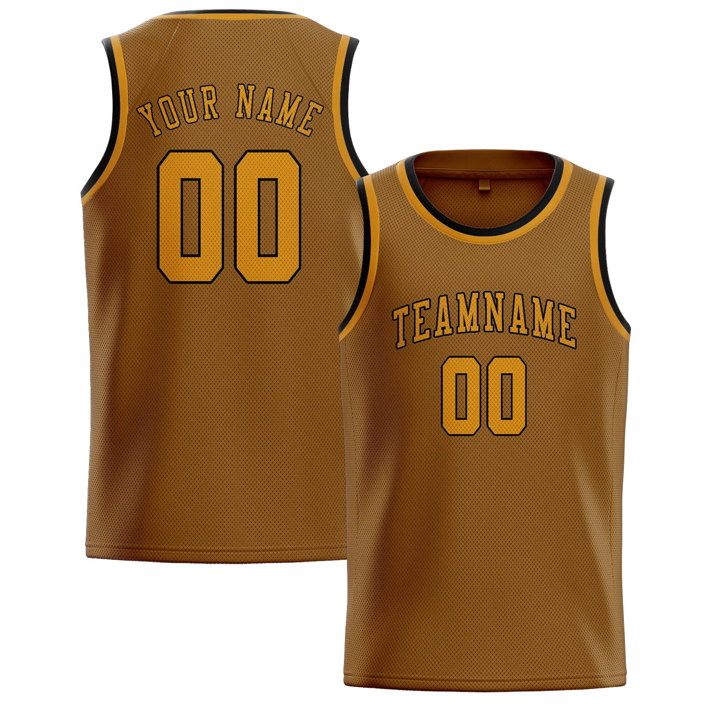Benutzerdefiniertes Professionelles Khaki Gelb Basketballtrikot