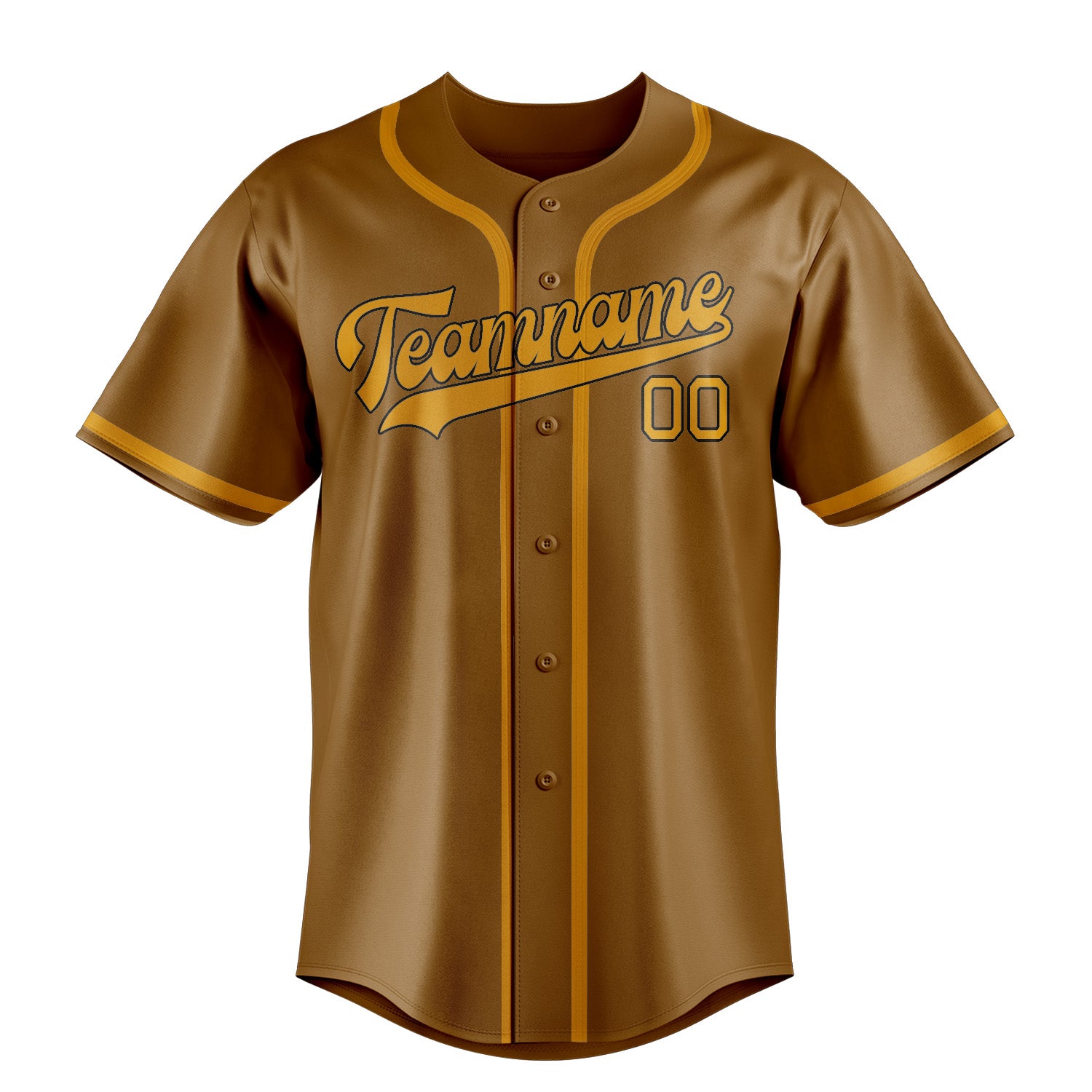 Benutzerdefiniertes Professionelles Khaki Gelb Baseballtrikot