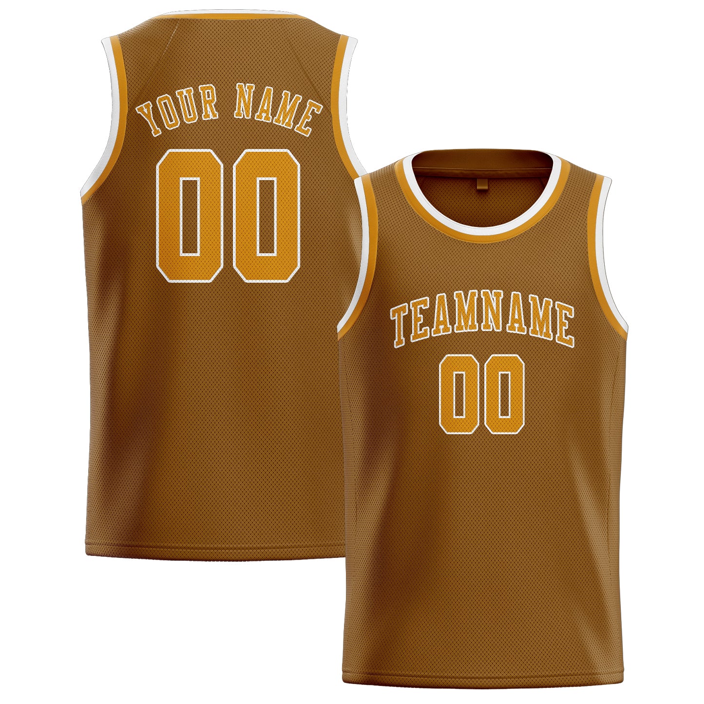 Benutzerdefiniertes Professionelles Khaki Gelb Basketballtrikot