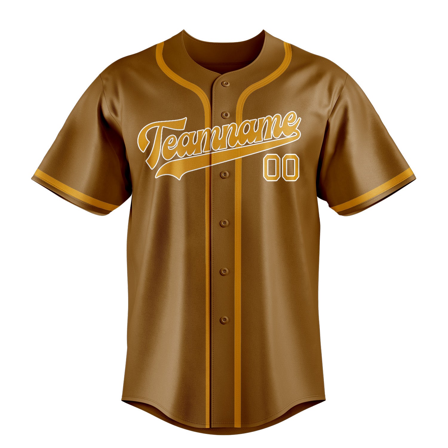 Benutzerdefiniertes Professionelles Khaki Gelb Baseballtrikot