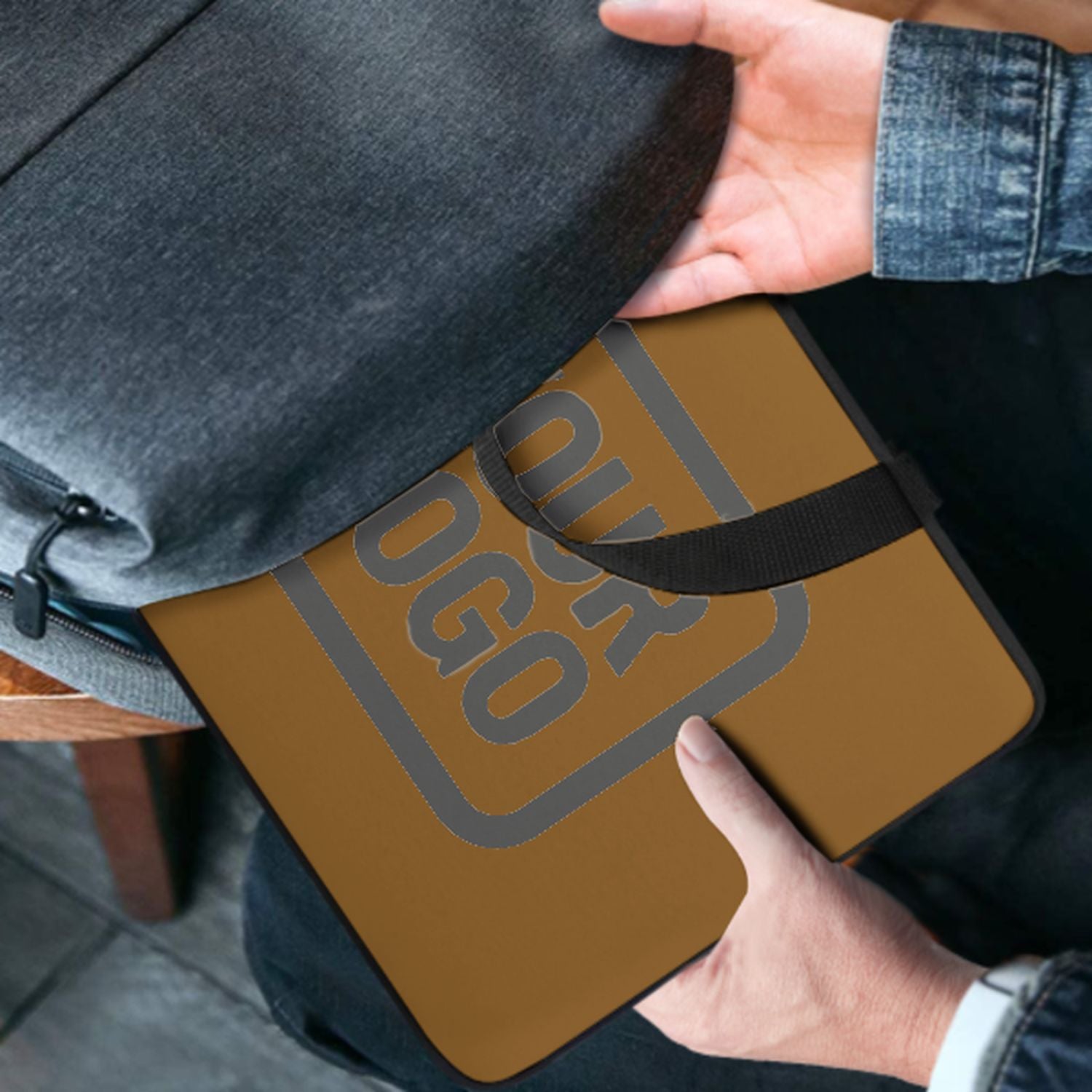 Maßgeschneidertes Khaki Dark Grey Laptop Tasche