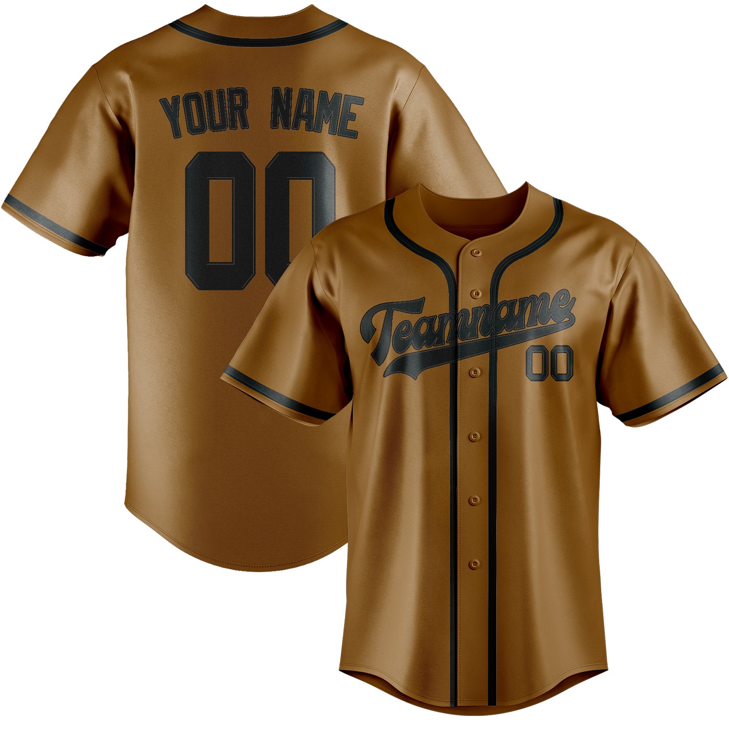 Benutzerdefiniertes Professionelles Khaki Dunkelgrau Baseballtrikot