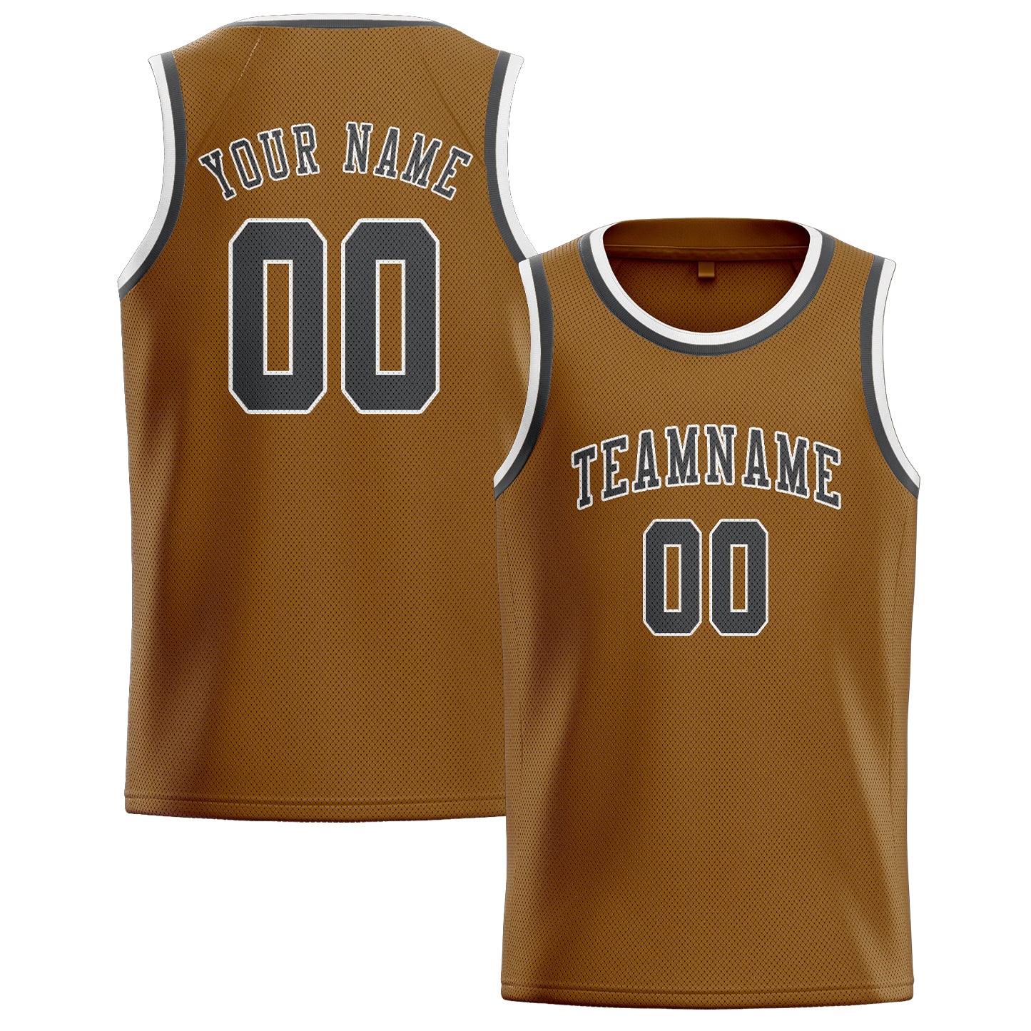 Benutzerdefiniertes Professionelles Khaki Dunkelgrau Basketballtrikot