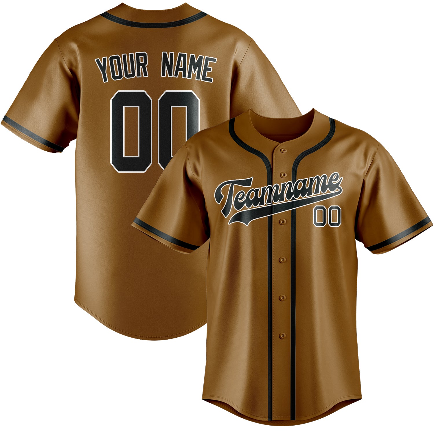 Benutzerdefiniertes Professionelles Khaki Dunkelgrau Baseballtrikot