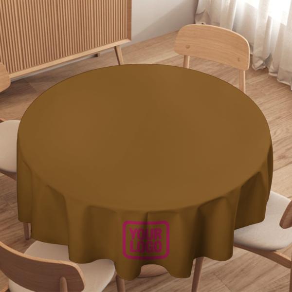 Maßgeschneidertes Khaki Rosarot Runde Tischdecke