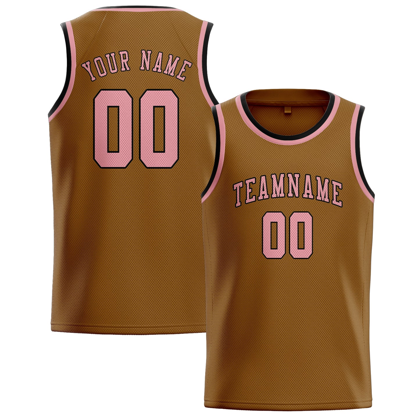 Benutzerdefiniertes Professionelles Khaki Rosa Basketballtrikot