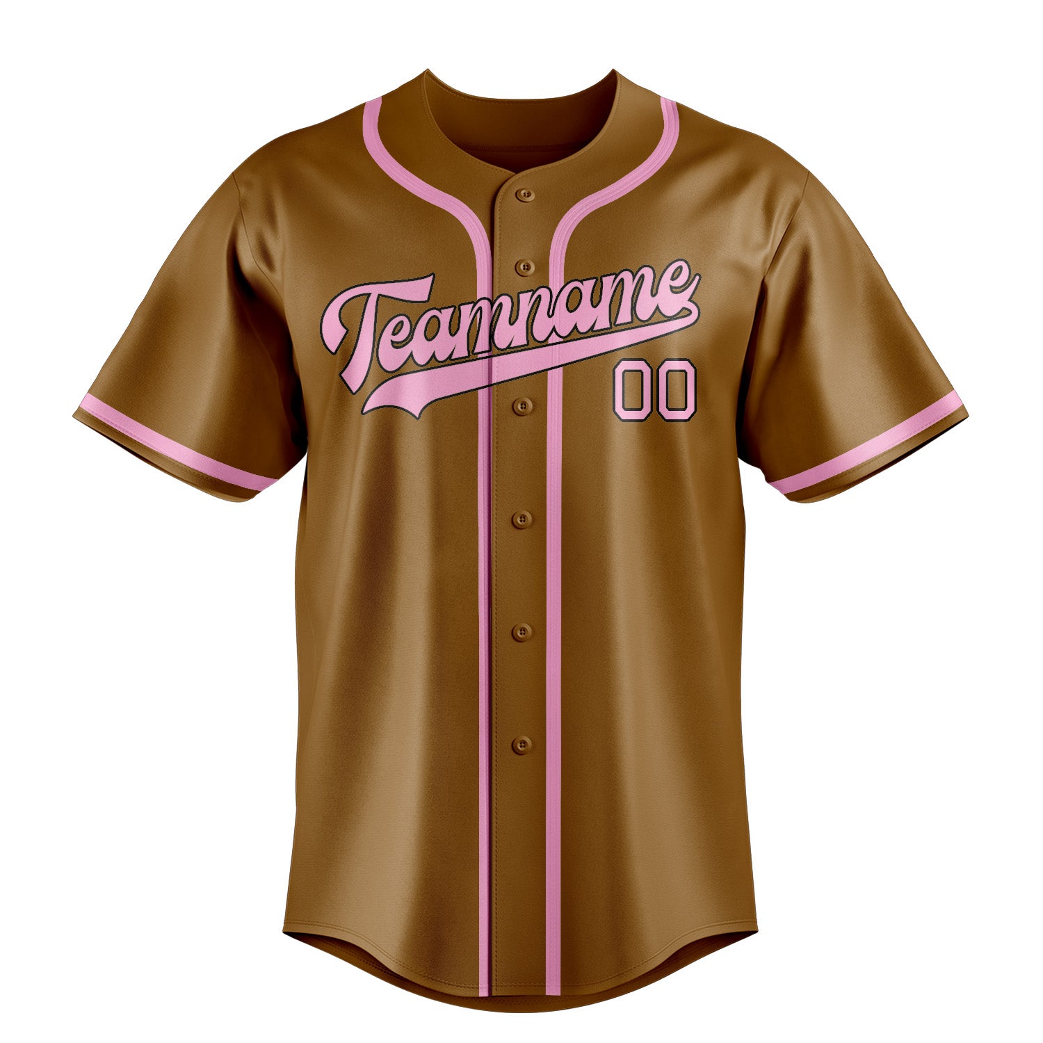 Benutzerdefiniertes Professionelles Khaki Rosa Baseballtrikot