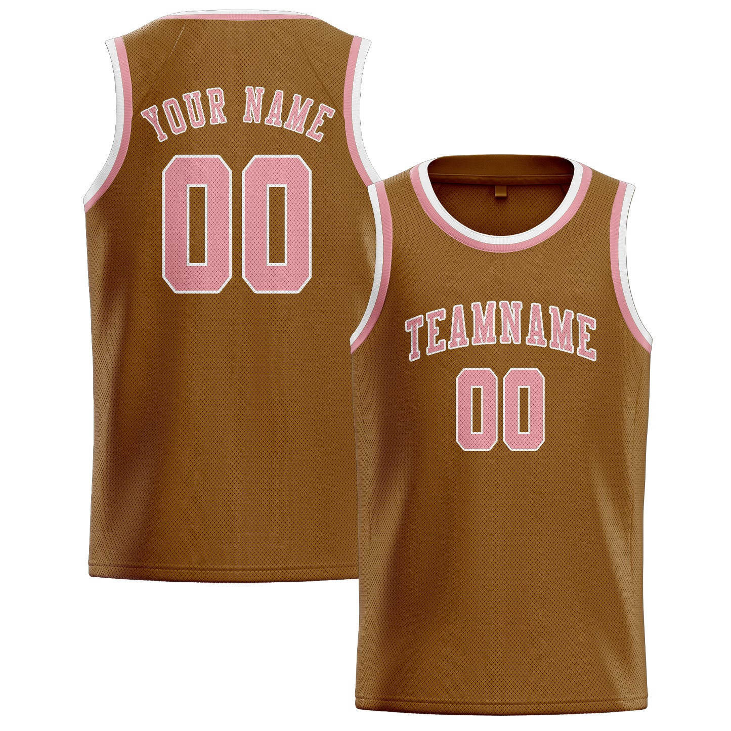 Benutzerdefiniertes Professionelles Khaki Rosa Basketballtrikot