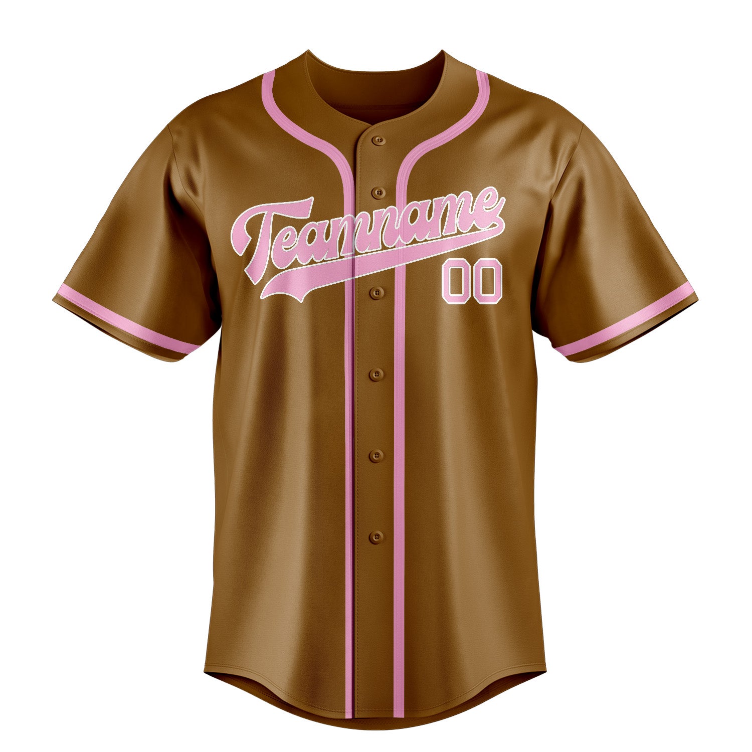 Benutzerdefiniertes Professionelles Khaki Rosa Baseballtrikot