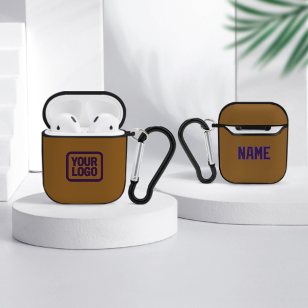 Maßgeschneidertes Khaki Lila AirPods-Hülle