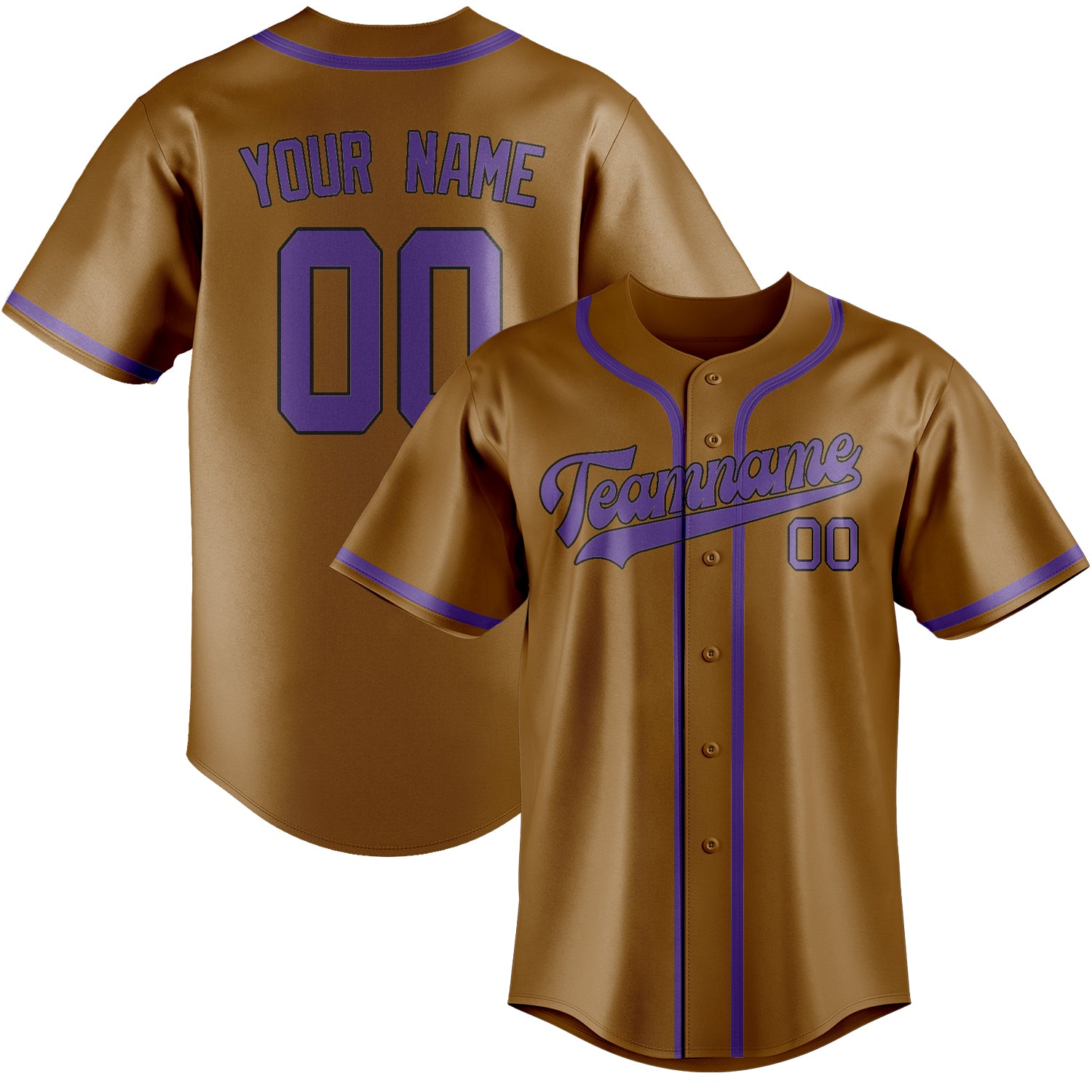 Benutzerdefiniertes Professionelles Khaki Lavendel Baseballtrikot