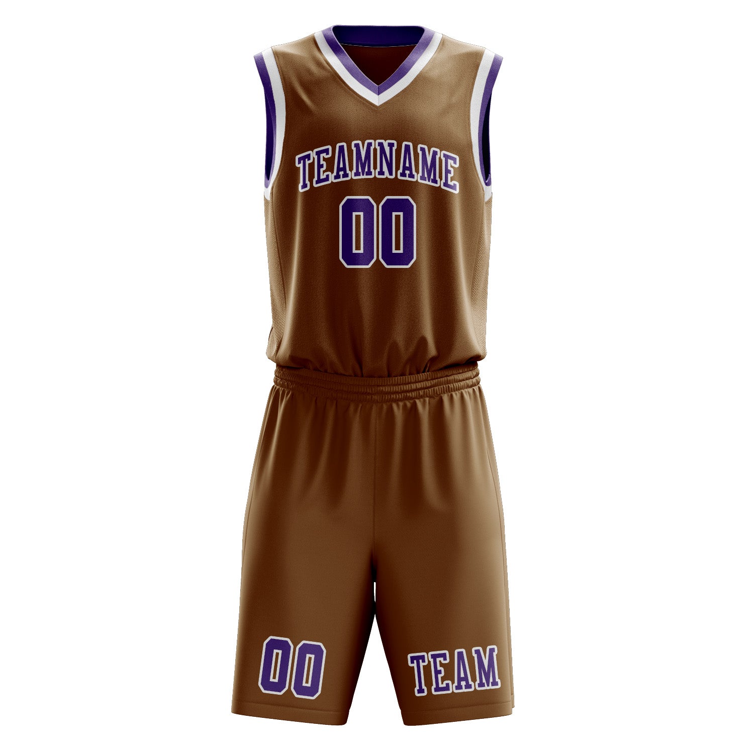 Benutzerdefiniertes Professionelles Khaki Lavendel Basketballtrikot-Set