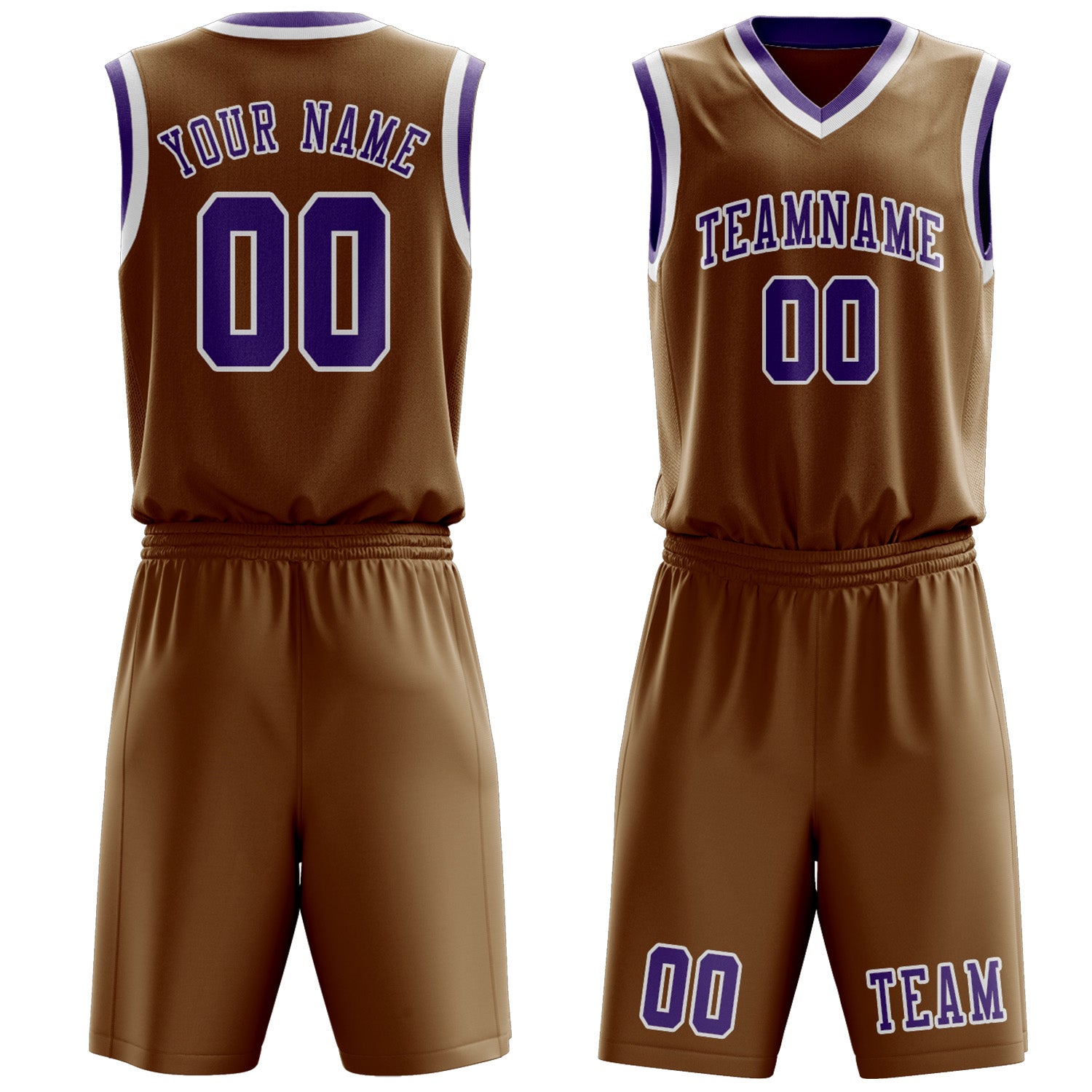 Benutzerdefiniertes Professionelles Khaki Lavendel Basketballtrikot-Set