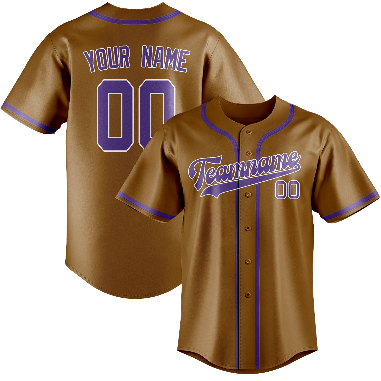 Benutzerdefiniertes Professionelles Khaki Lavendel Baseballtrikot