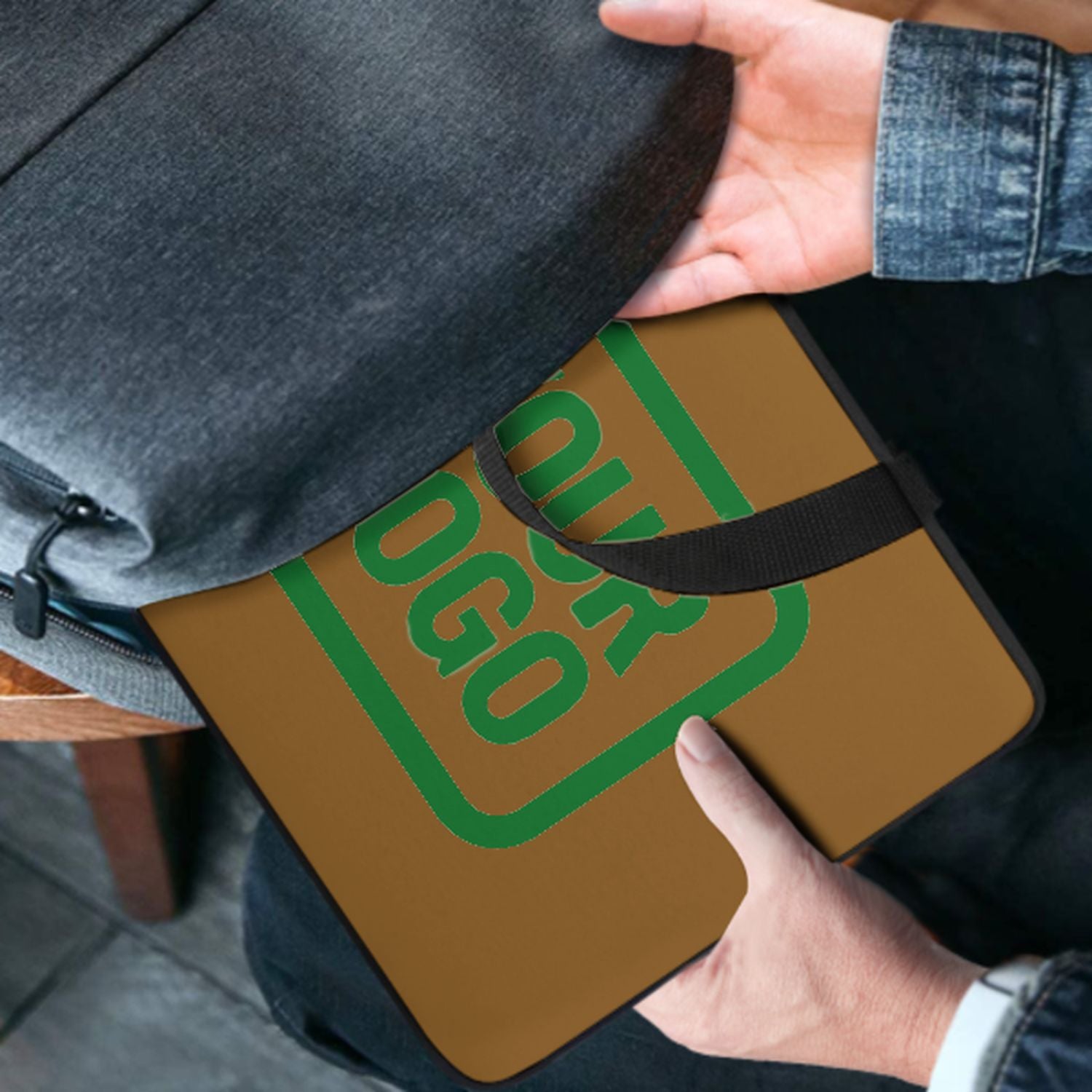 Maßgeschneidertes Khaki Emerald Green Laptop Tasche