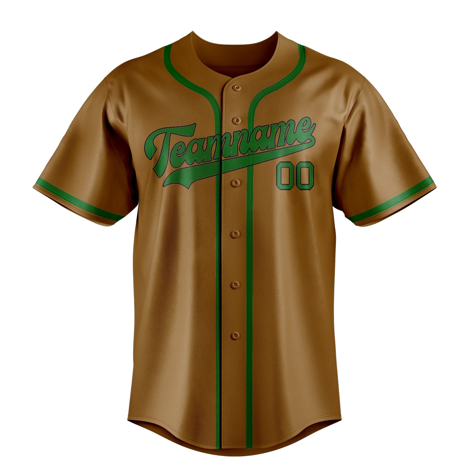 Benutzerdefiniertes Professionelles Khaki Smaragdgrün Baseballtrikot
