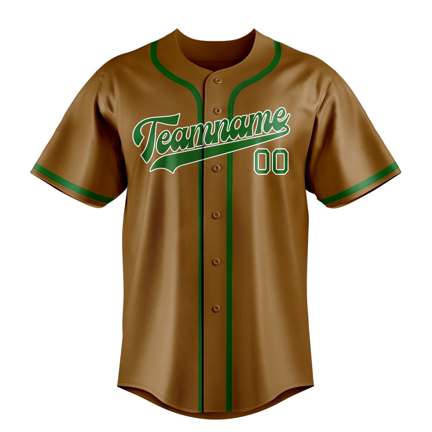Benutzerdefiniertes Professionelles Khaki Smaragdgrün Baseballtrikot