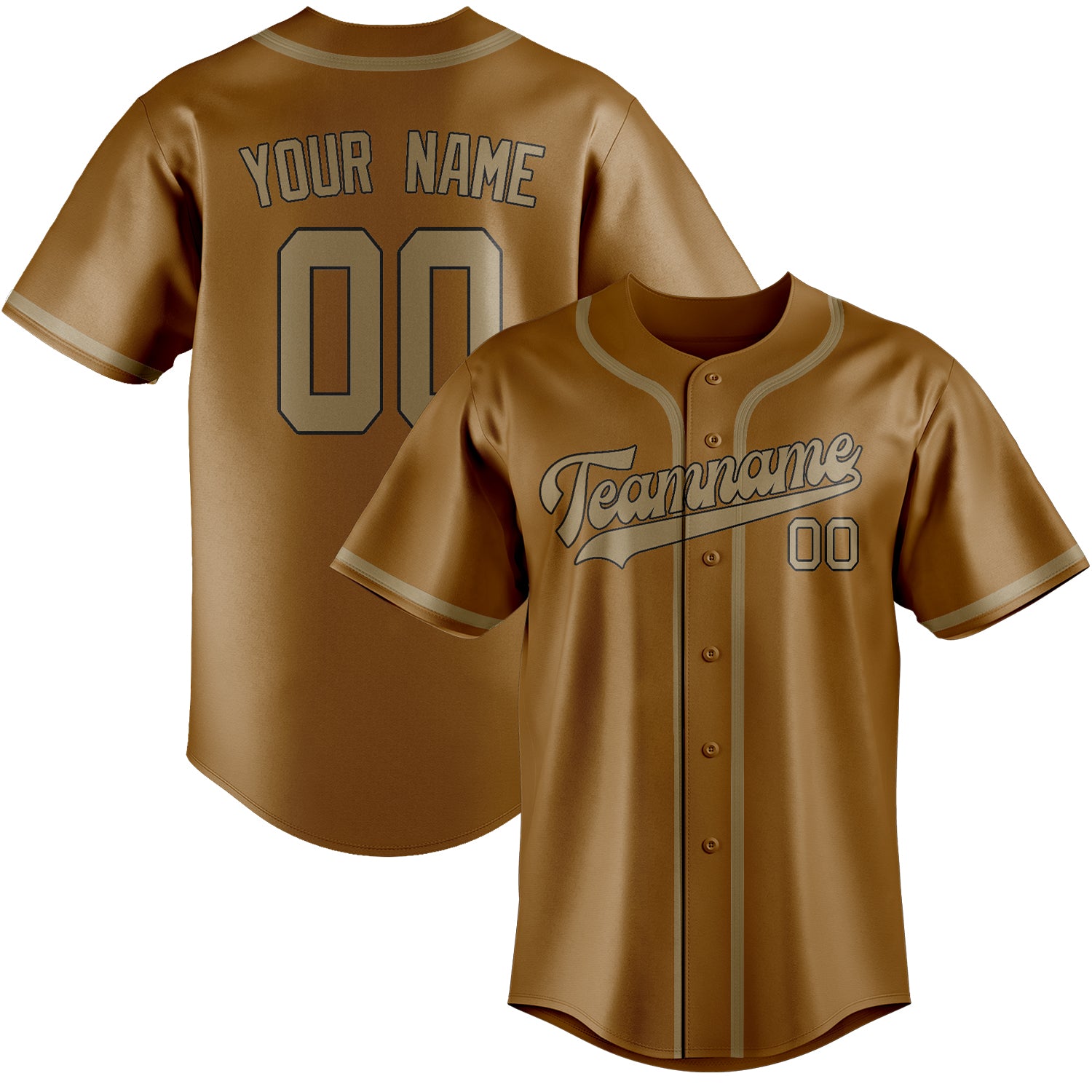 Benutzerdefiniertes Professionelles Khaki Hellkhaki Baseballtrikot