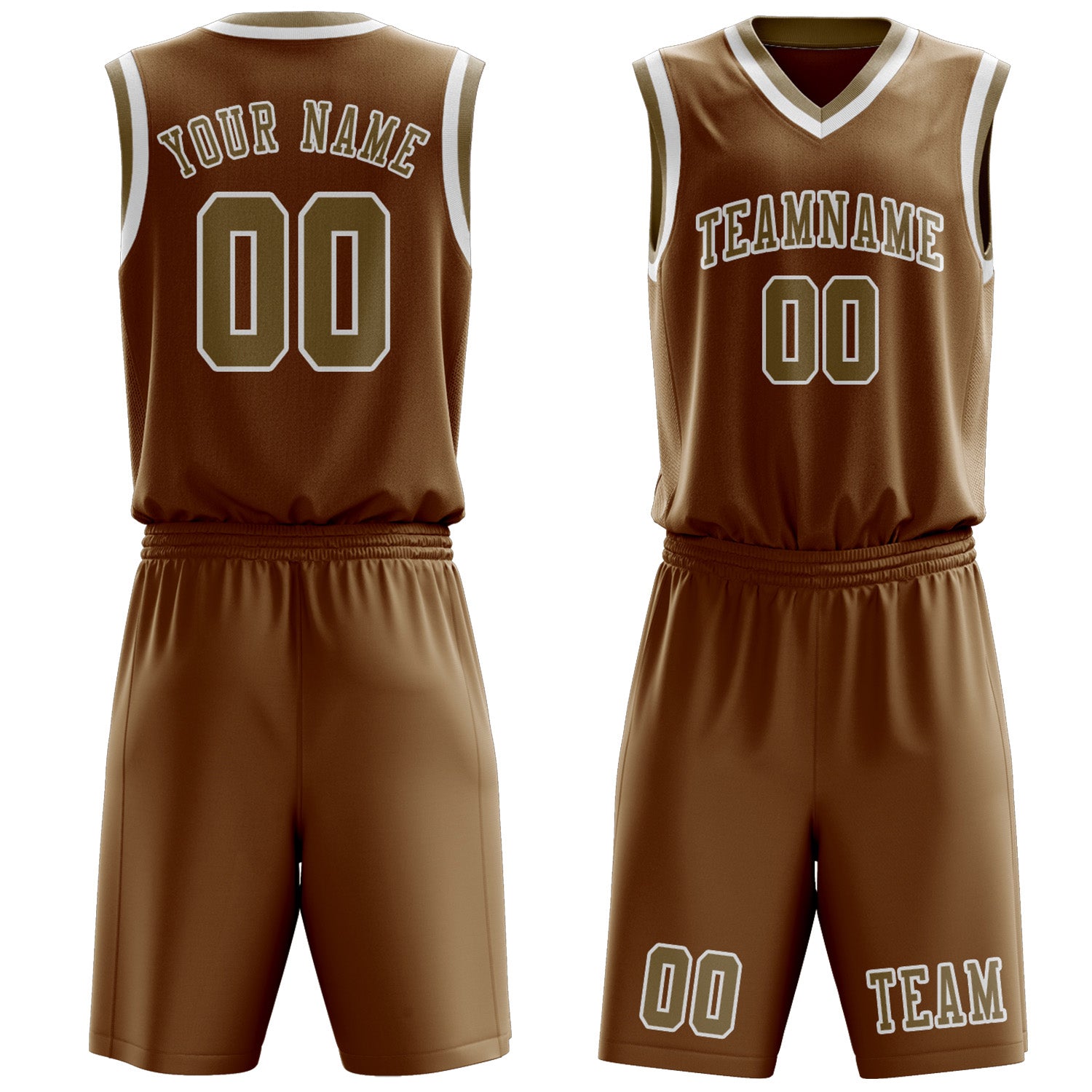 Benutzerdefiniertes Professionelles Khaki Hellkhaki Basketballtrikot-Set