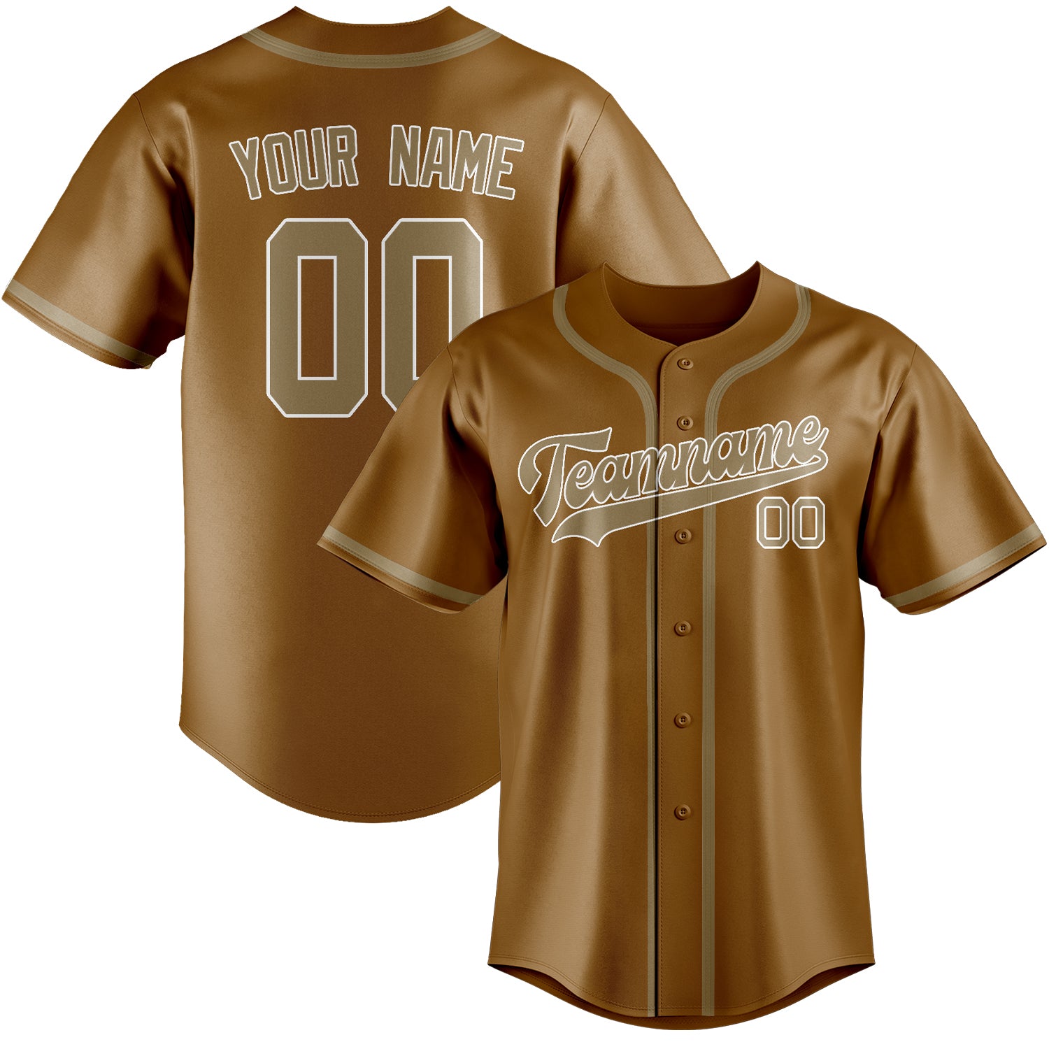 Benutzerdefiniertes Professionelles Khaki Hellkhaki Baseballtrikot